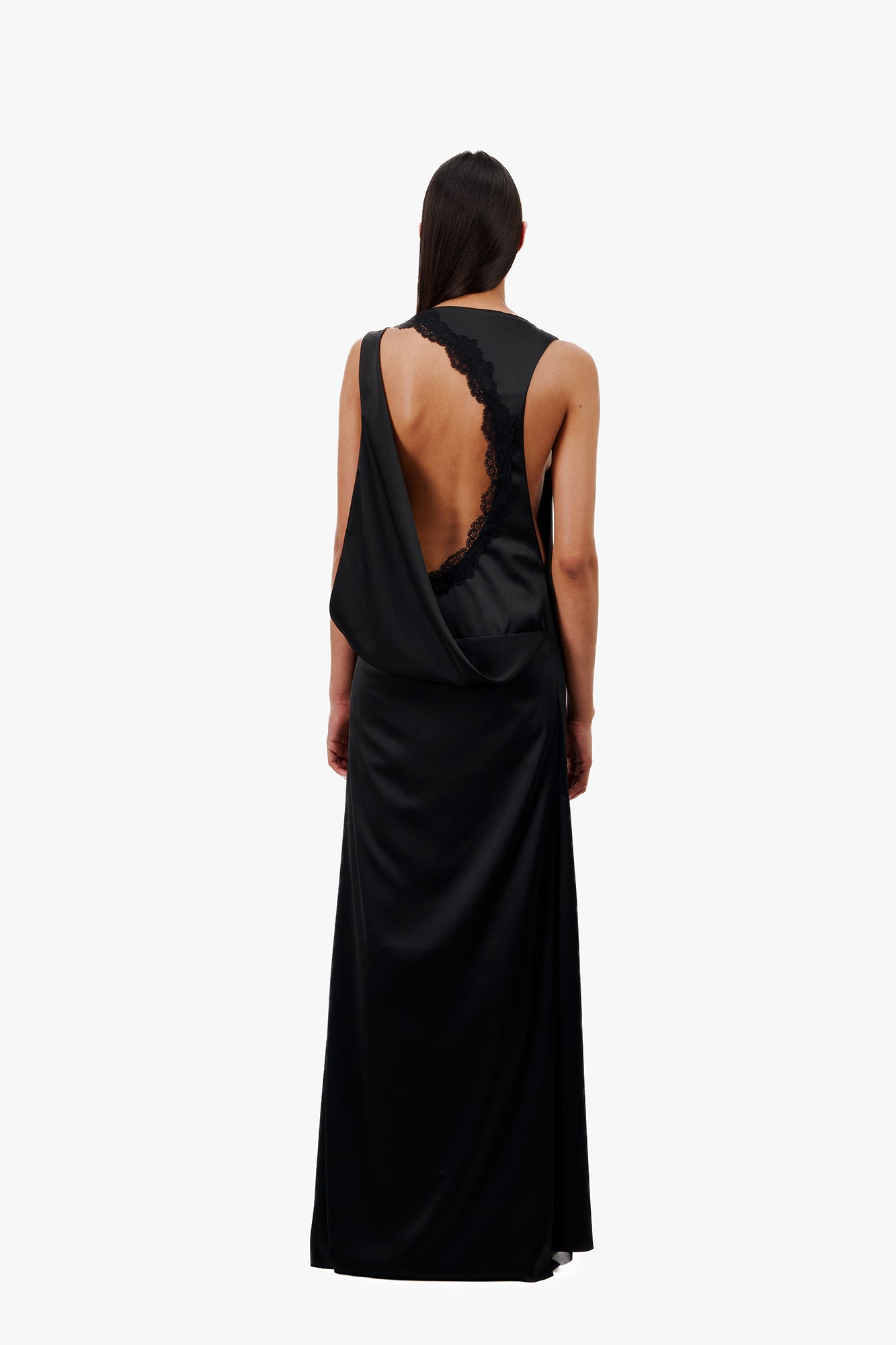 SATIN MAXI DRESS WITH PLUNGING BACK