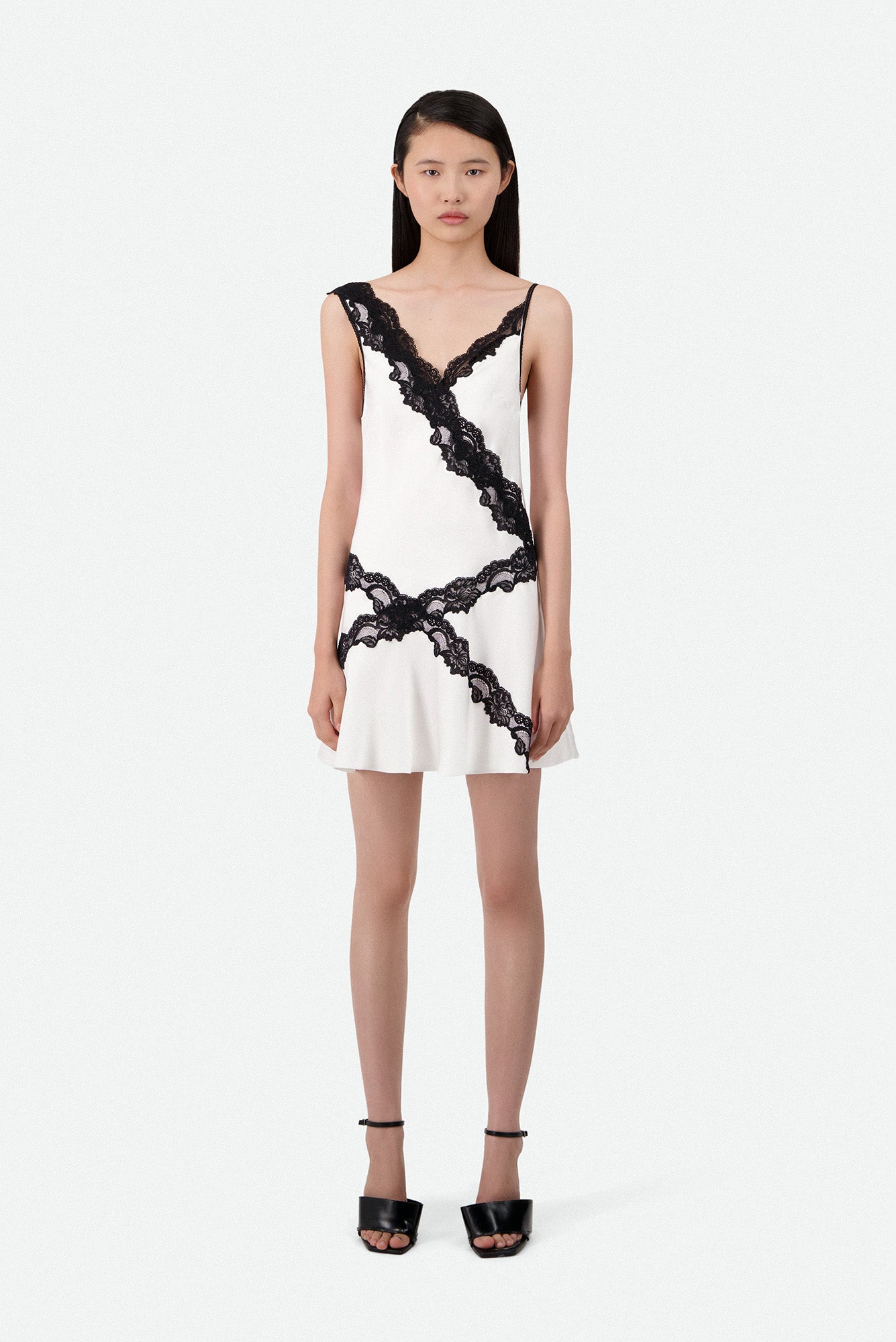 BIAS LACE MINI SLIP DRESS