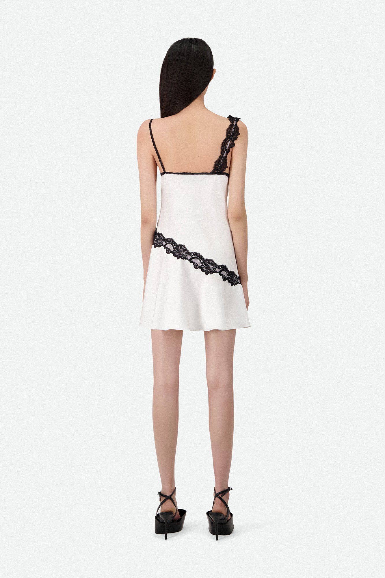 BIAS LACE MINI SLIP DRESS