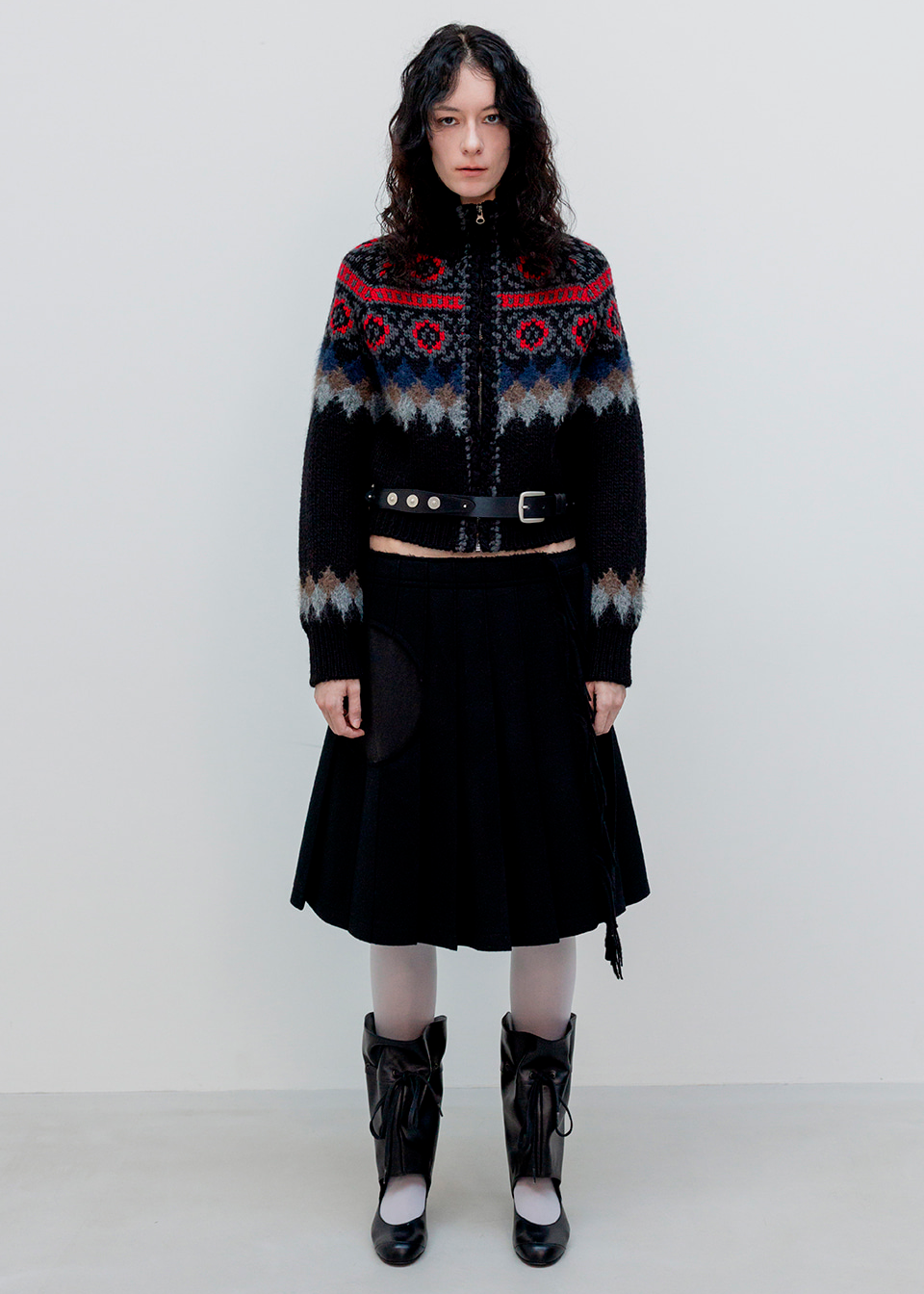 FAIR ISLE ZIP UP SWEATER