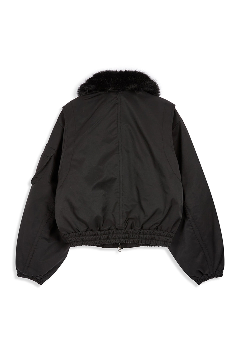 FAUX FUR BLOCK CARGO BOMBER