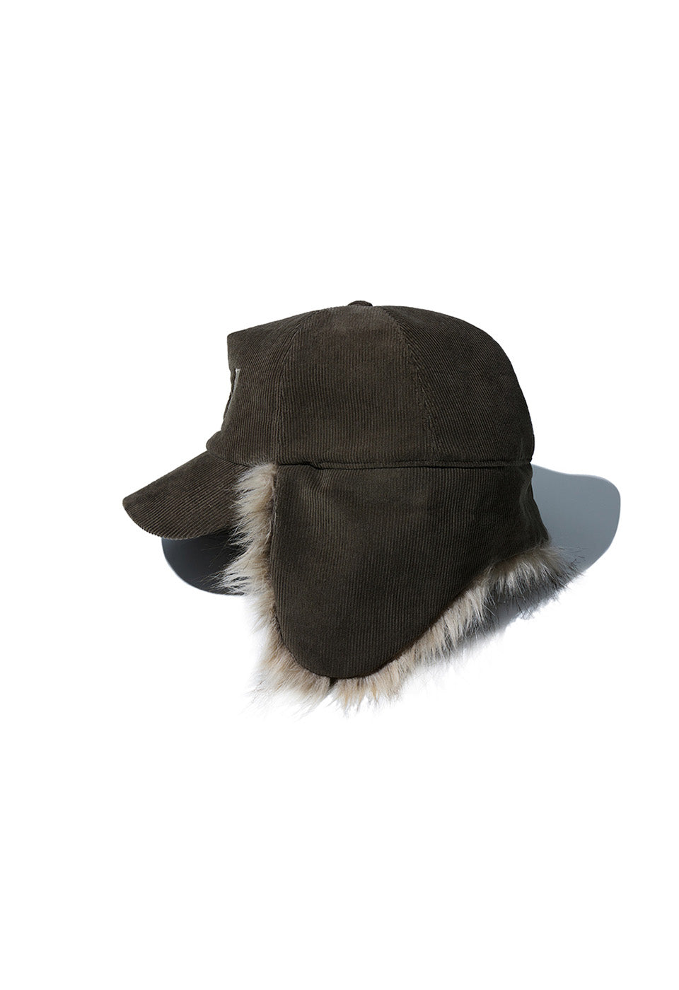 FAUX FUR CORDUROY EARFLAP CAP