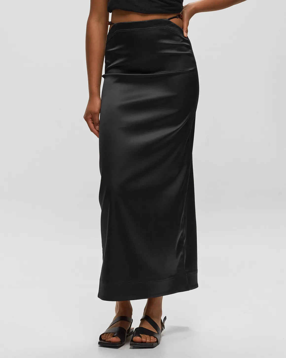 DOUBLE SATIN MAXI SKIRT