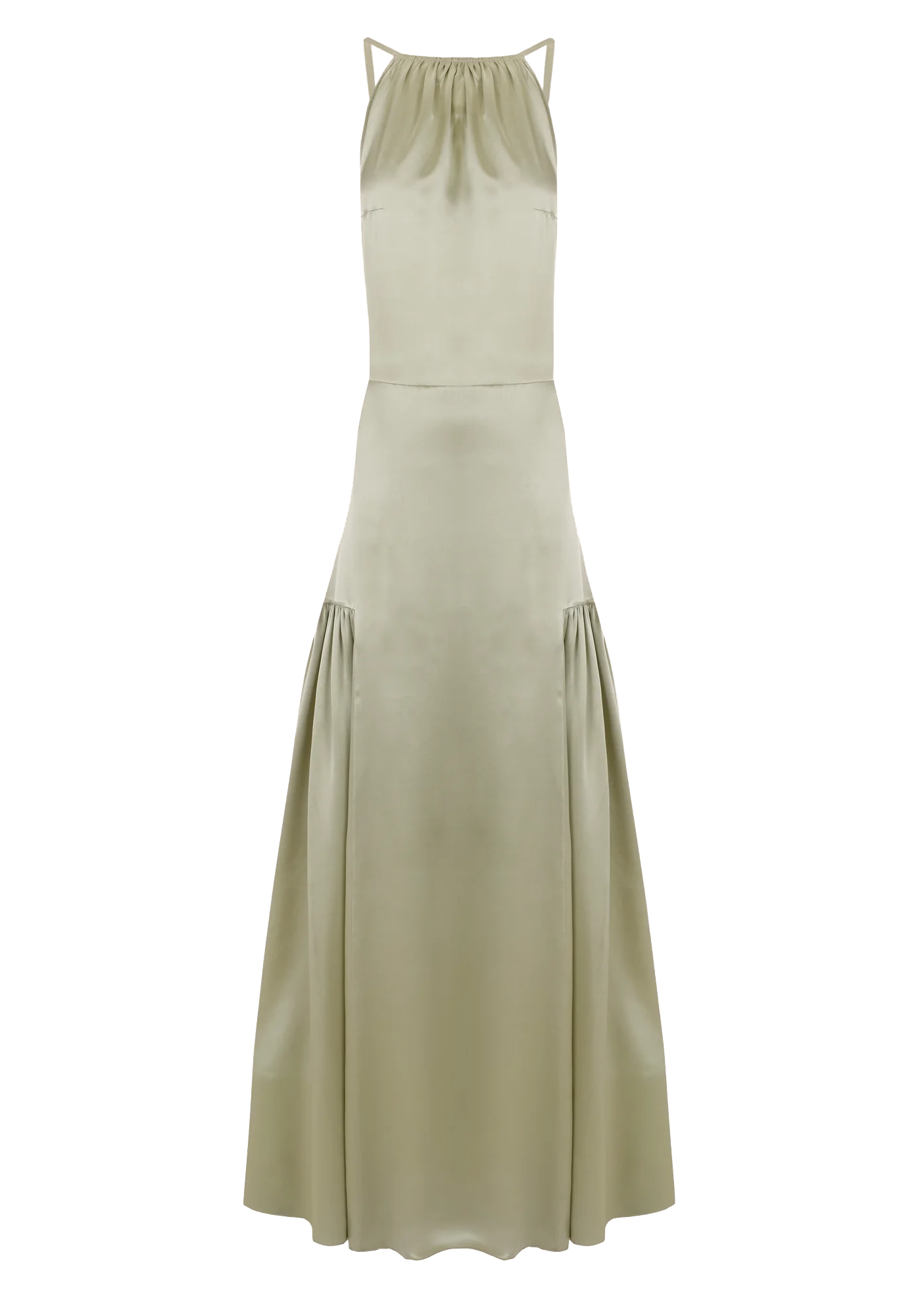 Sage green Teresa Helbig dress for modern wedding guest dressing