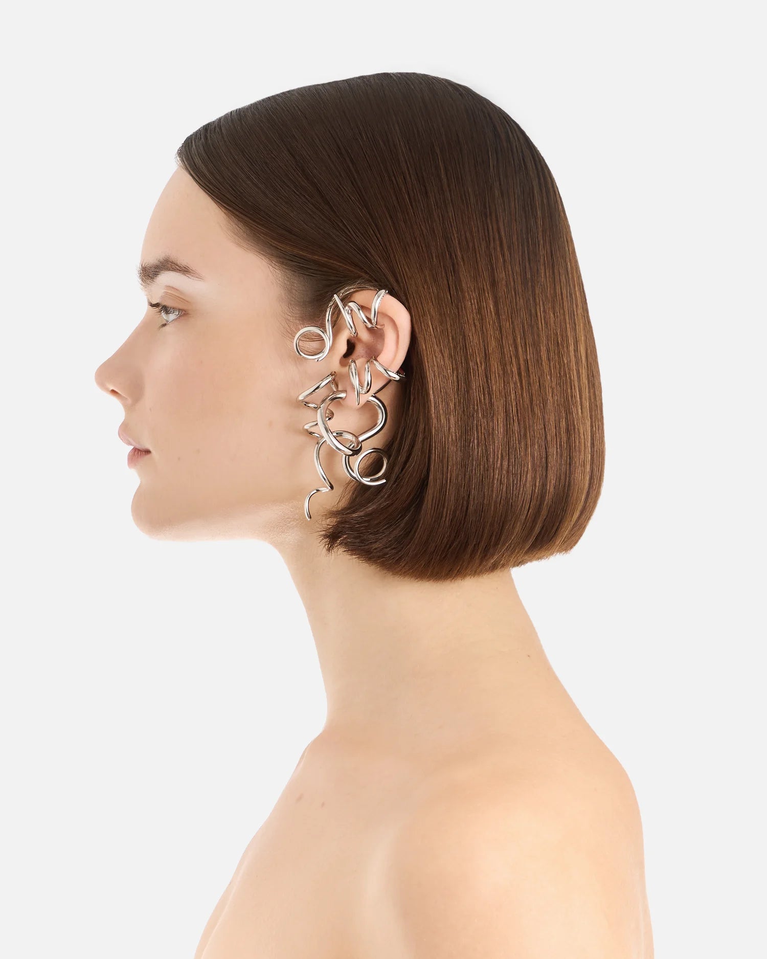Ivy set of Earrings and large Earcuffs Gold
