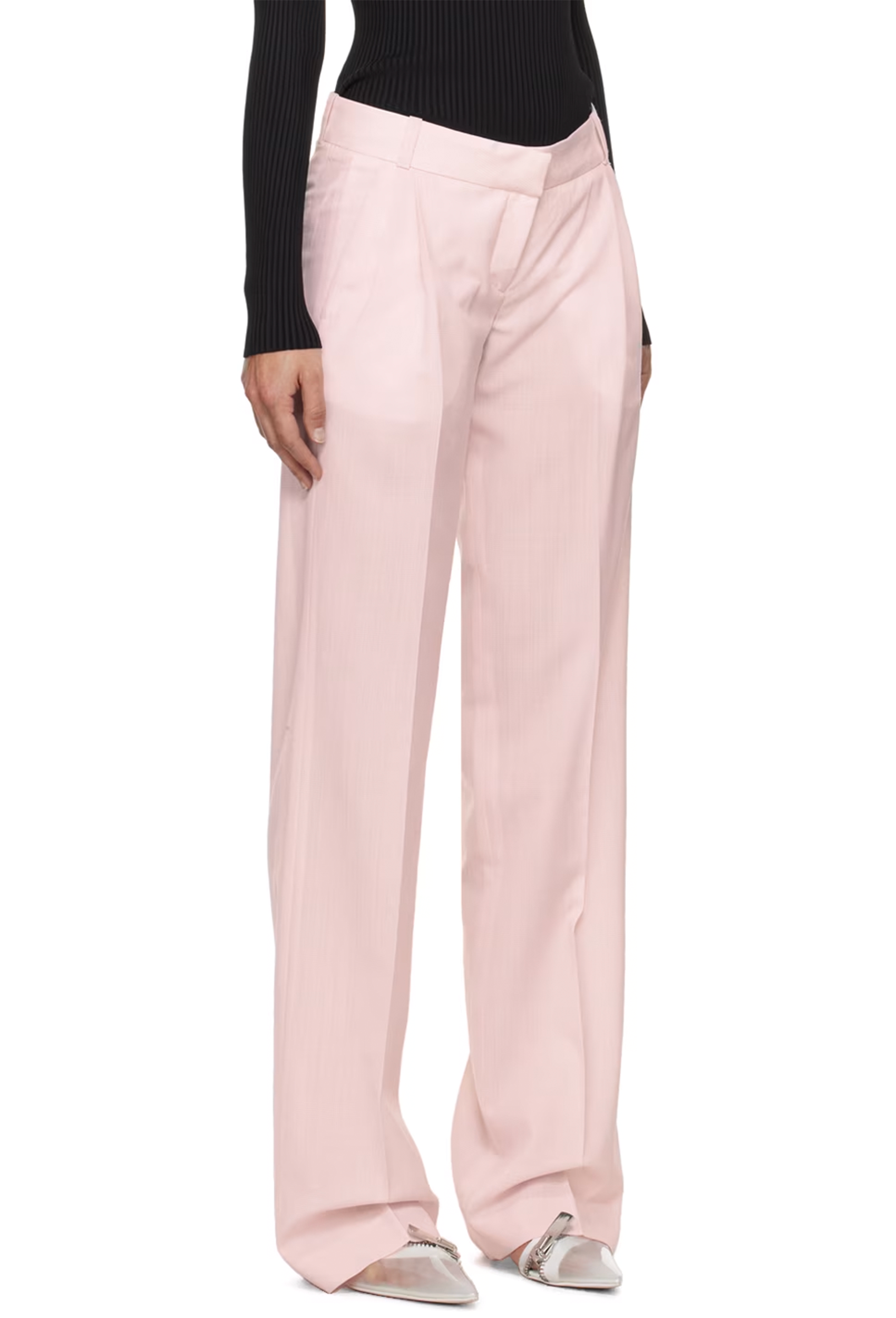 Low Rise Tailored Trousers - Pink