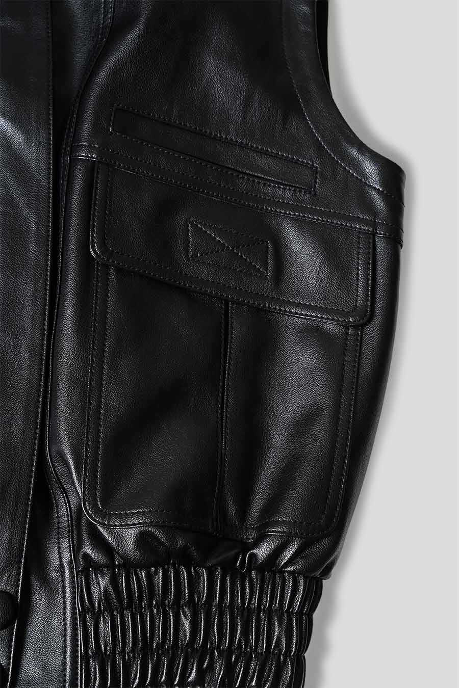 FAUX LEATHER BIKER VEST