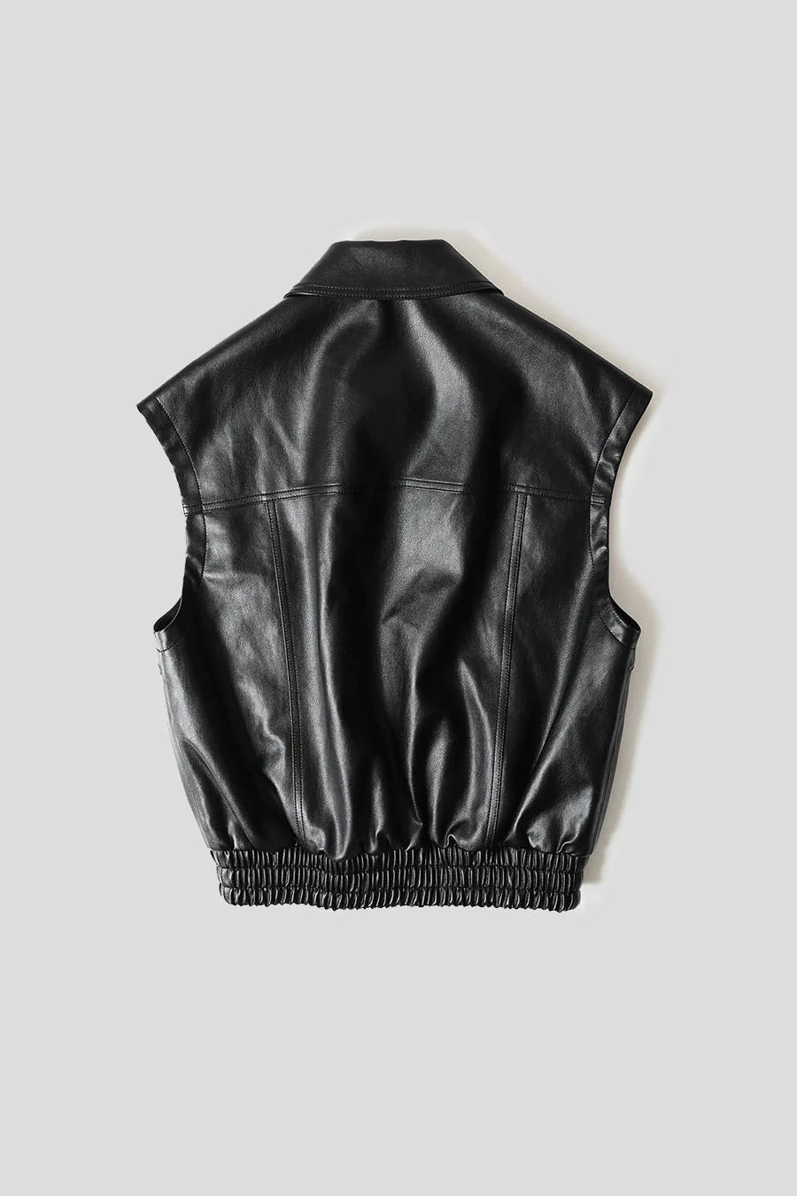 FAUX LEATHER BIKER VEST