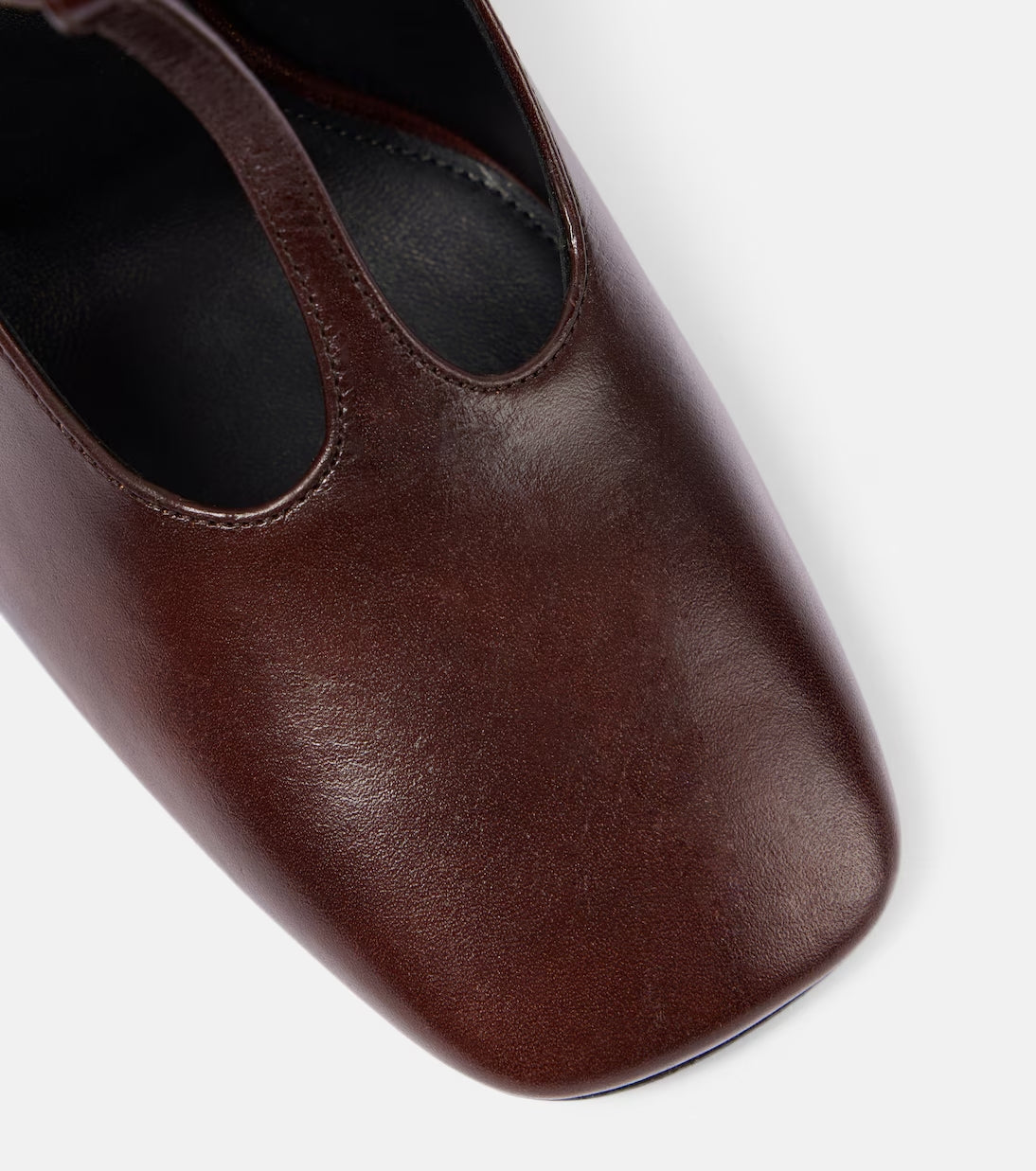 TAN LEATHER WEDGE MARY JANE HEEL