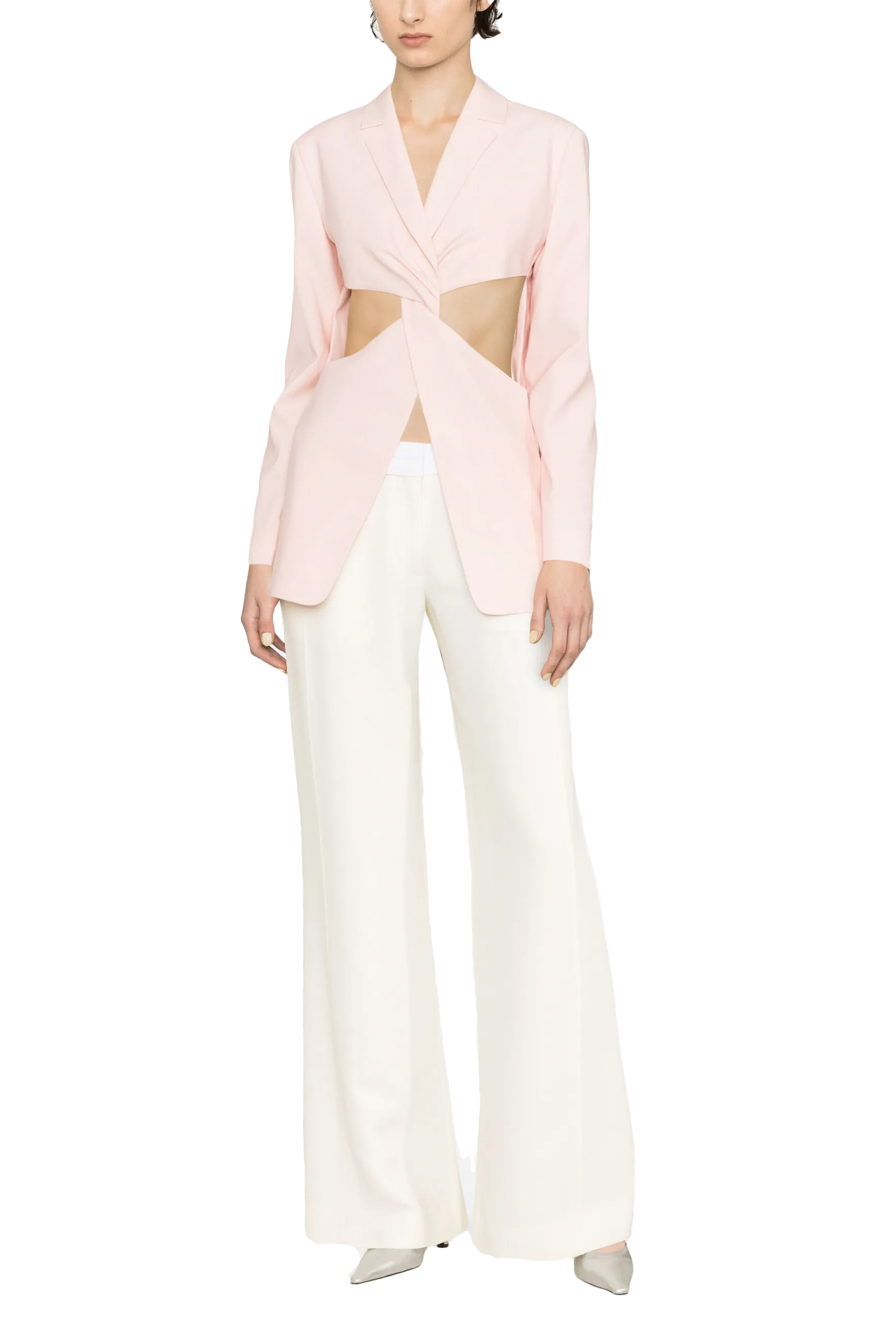 Twisted Cut-Out Tailored Jacket Pink