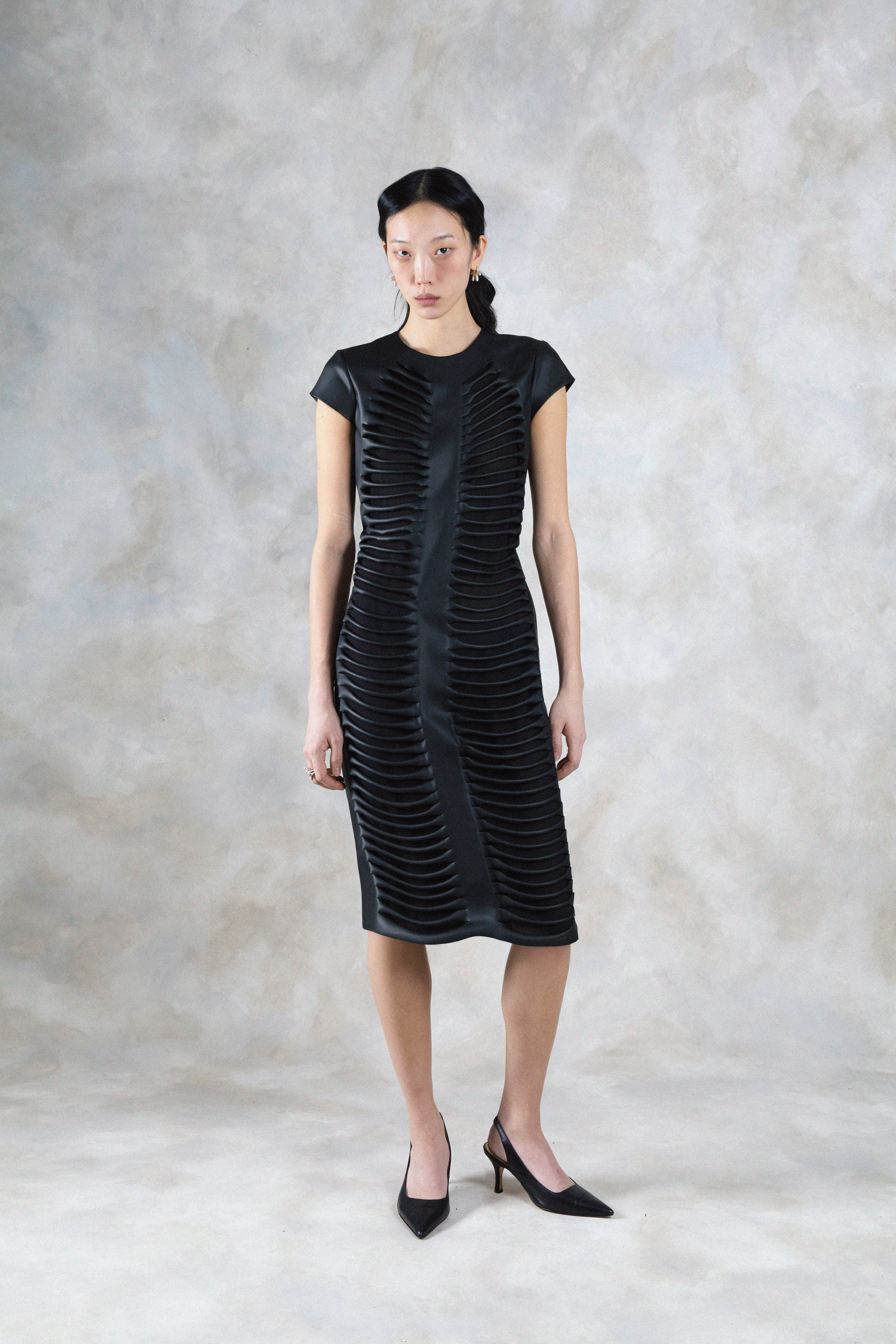 DALIA CUT-OUT FAUX LEATHER DRESS