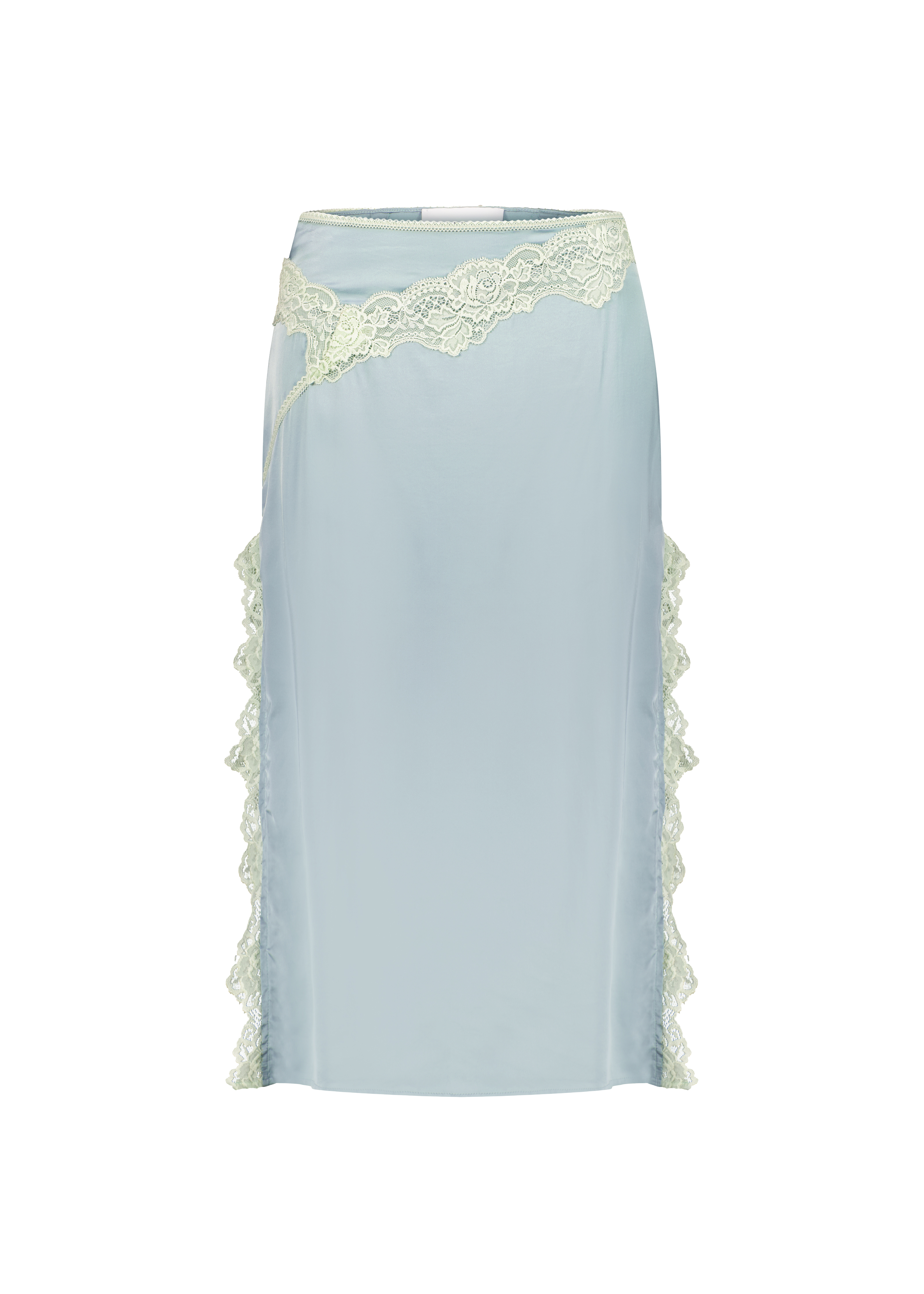 ATTITUDE MIDI SKIRT - ANTIQUE BLUE/PISTACHIO