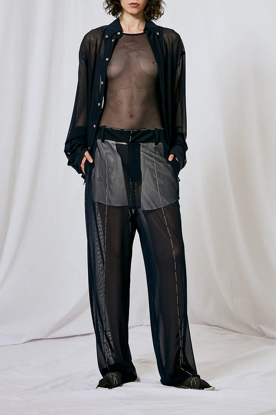SHEER FUNDAMENTAL TAILORED TROUSERS