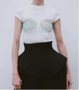 Hemispheres Map Printed Tee