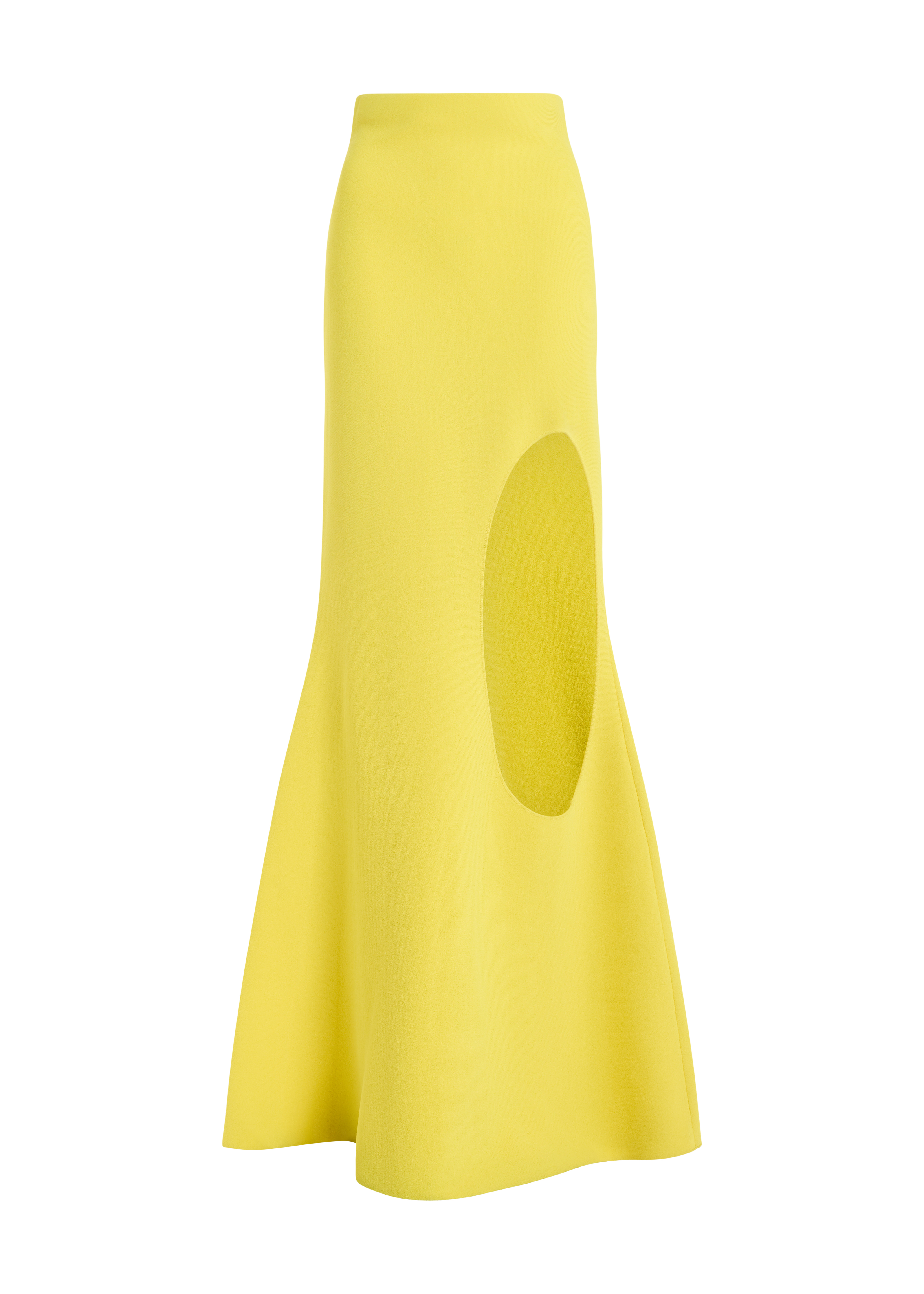 Knitted Flared Skirt With Cut Out