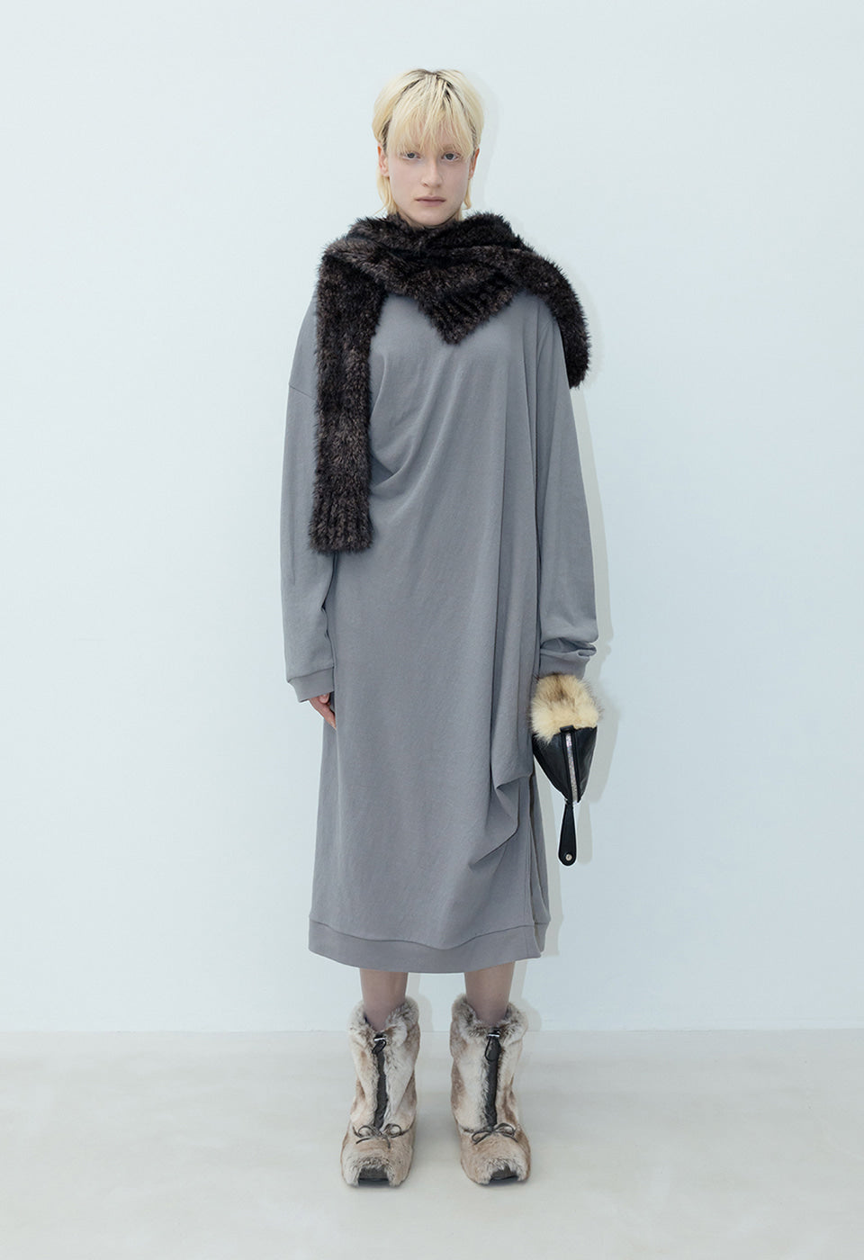 TEDDY KNIT HOODED SCARF