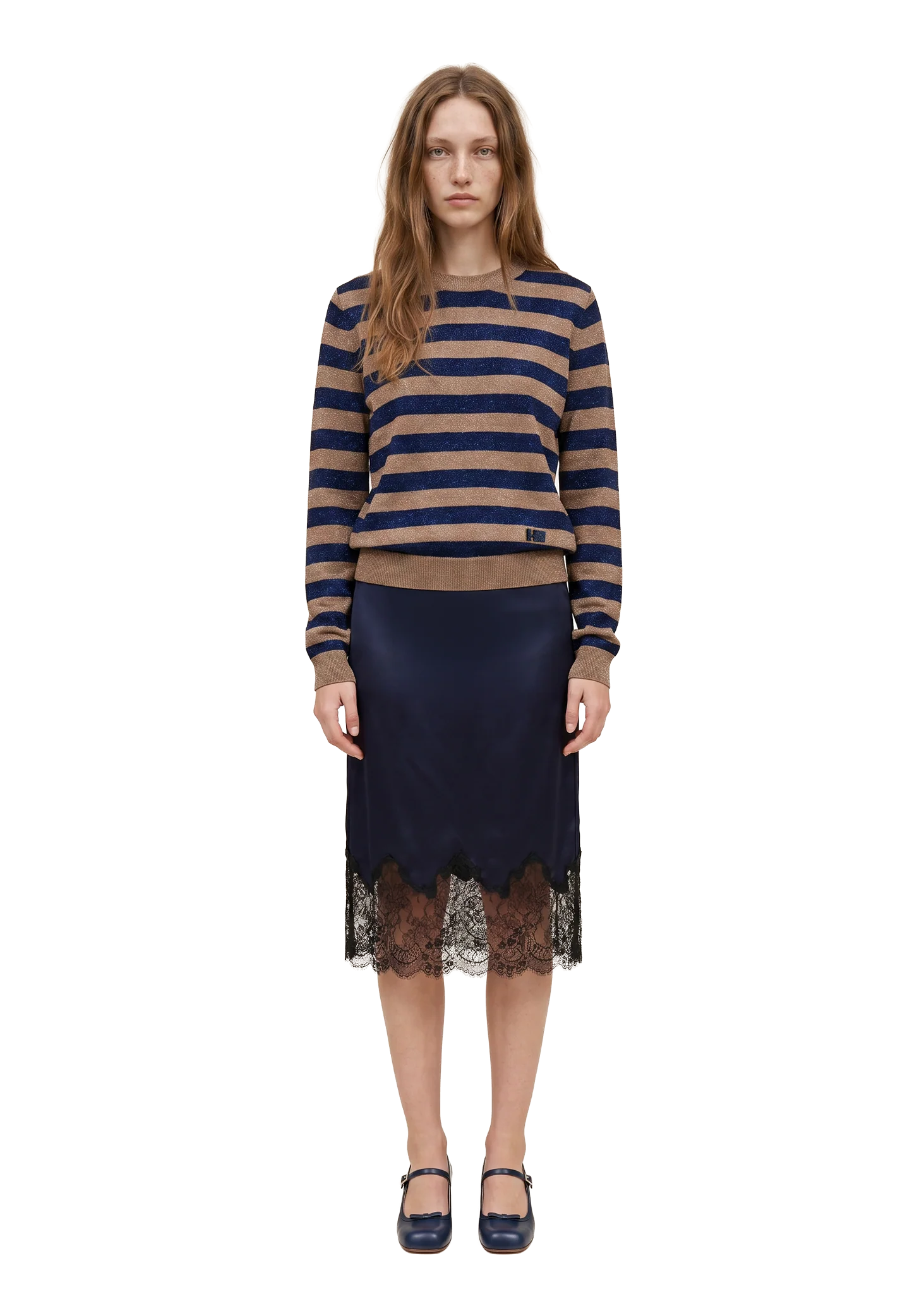 Satin Skirt Navy
