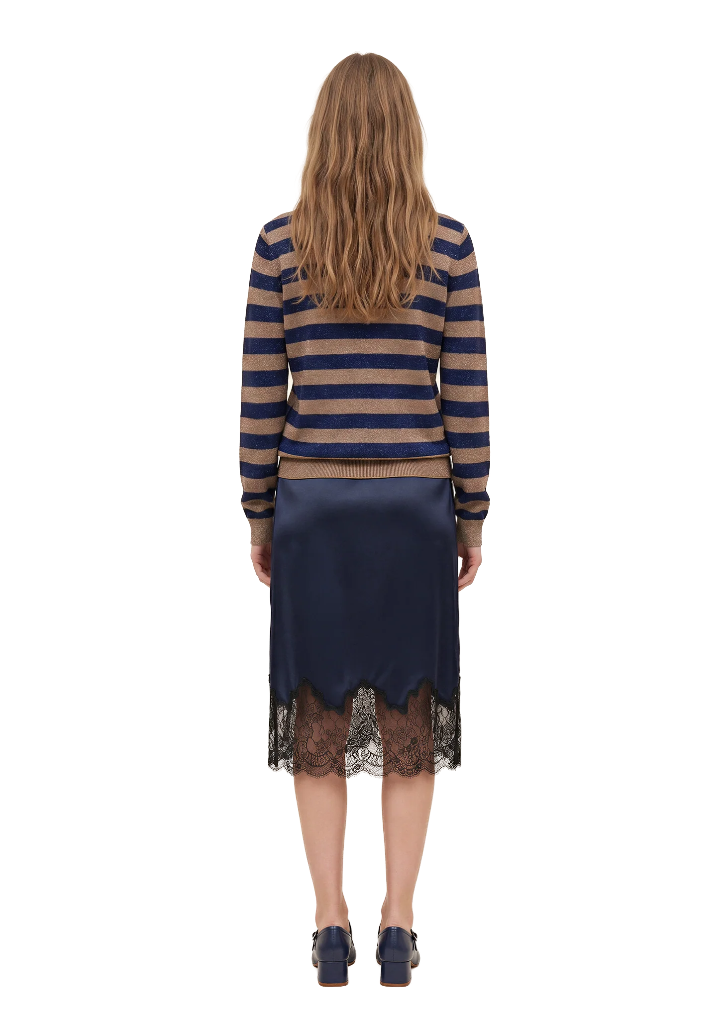Satin Skirt Navy