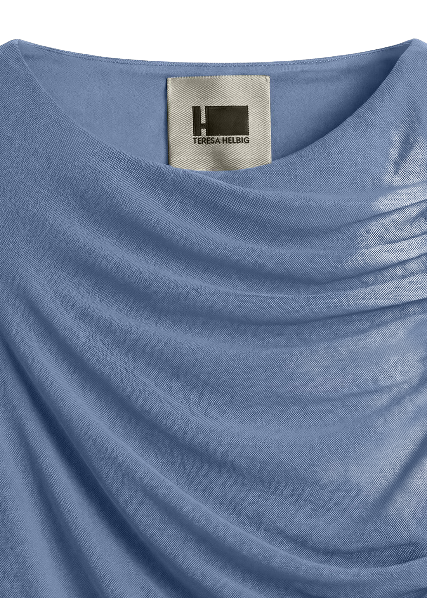 DRAPED BLUE TULLE DRESS