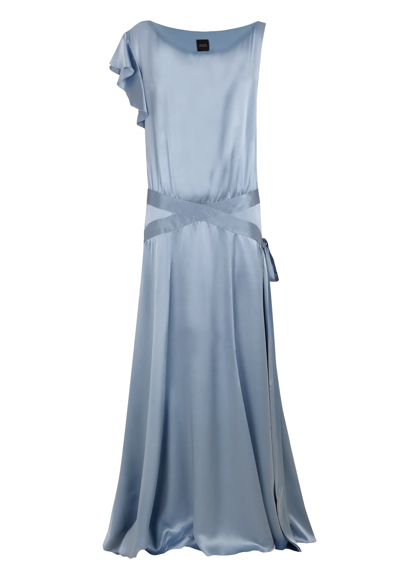 Vestido de seda azul Estilo Años Veinte