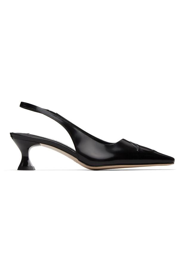 Symbol Logo Slingback Heels Black