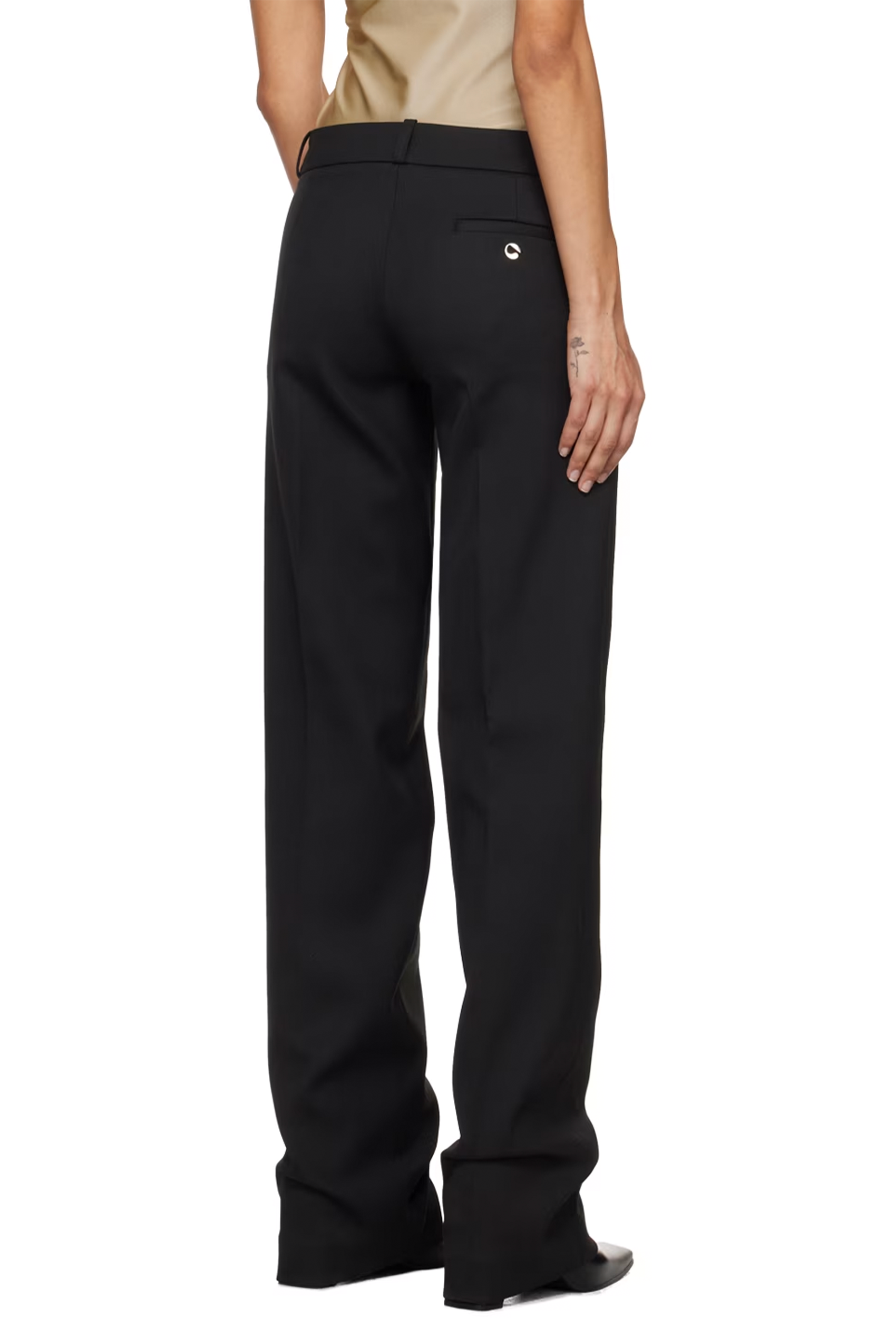 Low Rise Tailored Trousers - Black