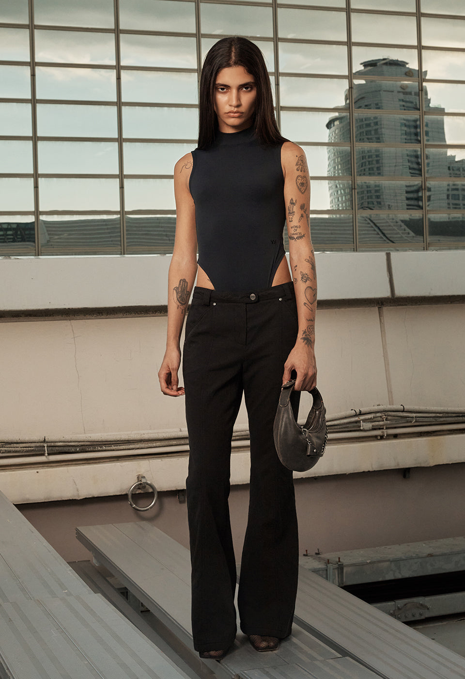 TURTLENECK BODYSUIT BLACK