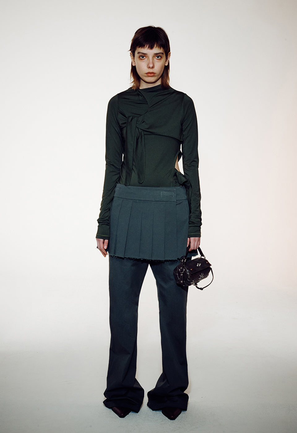 PLEATED LAYERED SKIRT