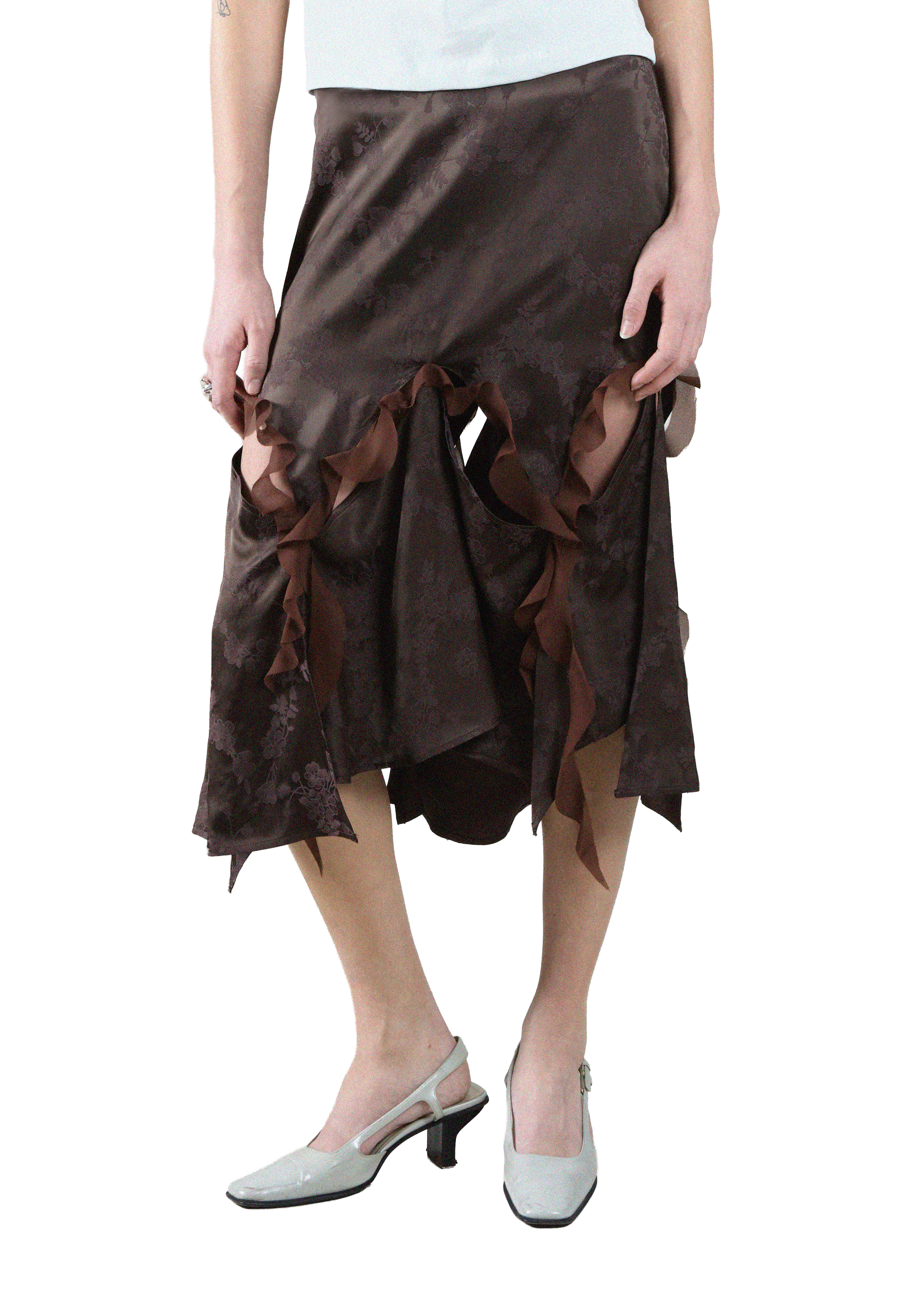 KIKKI CUT-OUT JAQUARD SKIRT
