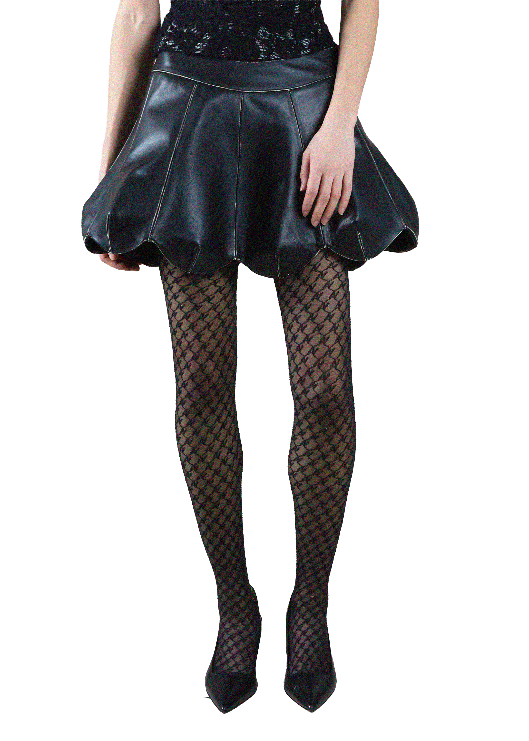KORNELIA LARVA LEATHER SKIRT