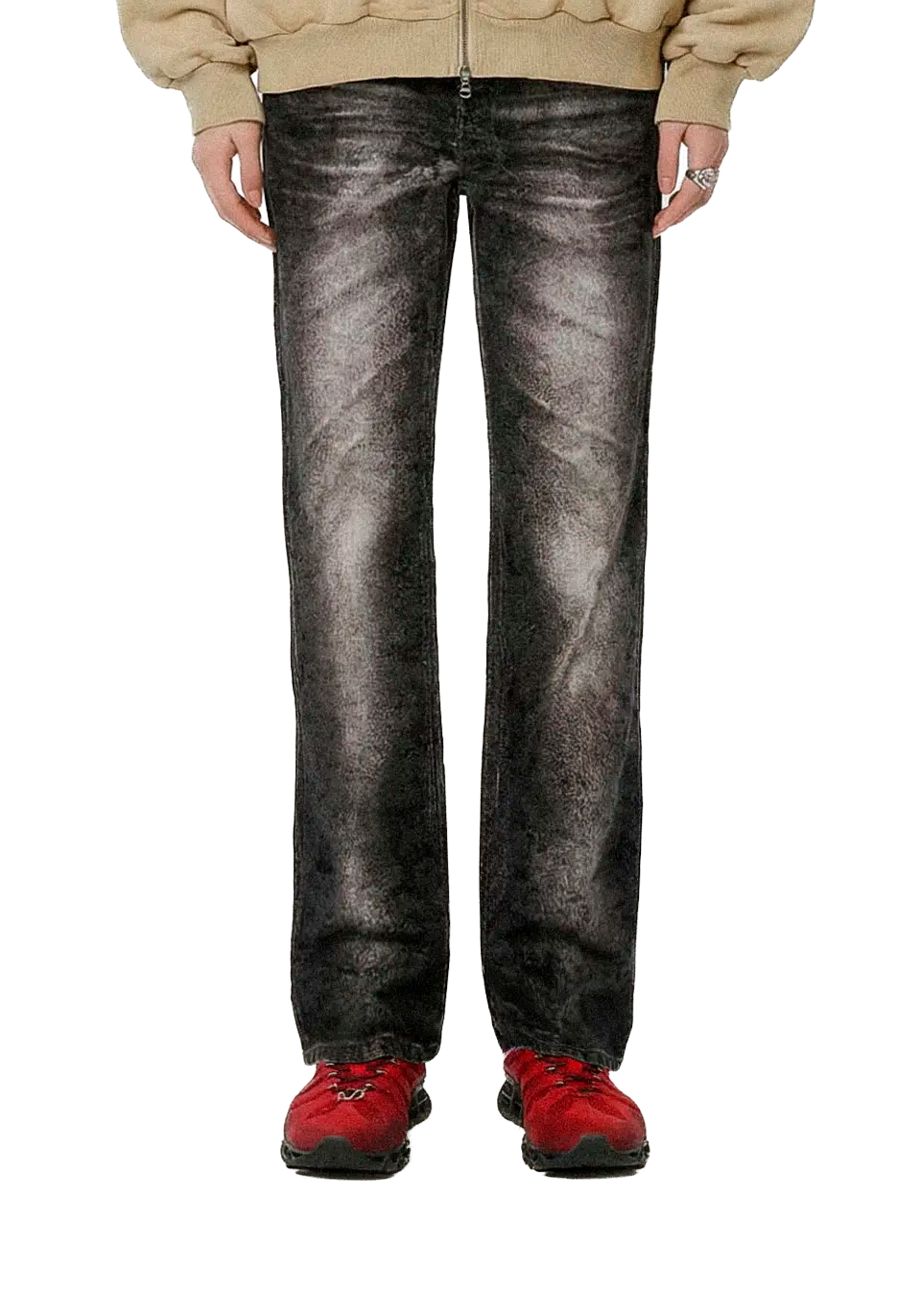 PARIS PRINTED VELOUR TROUSER BLACK