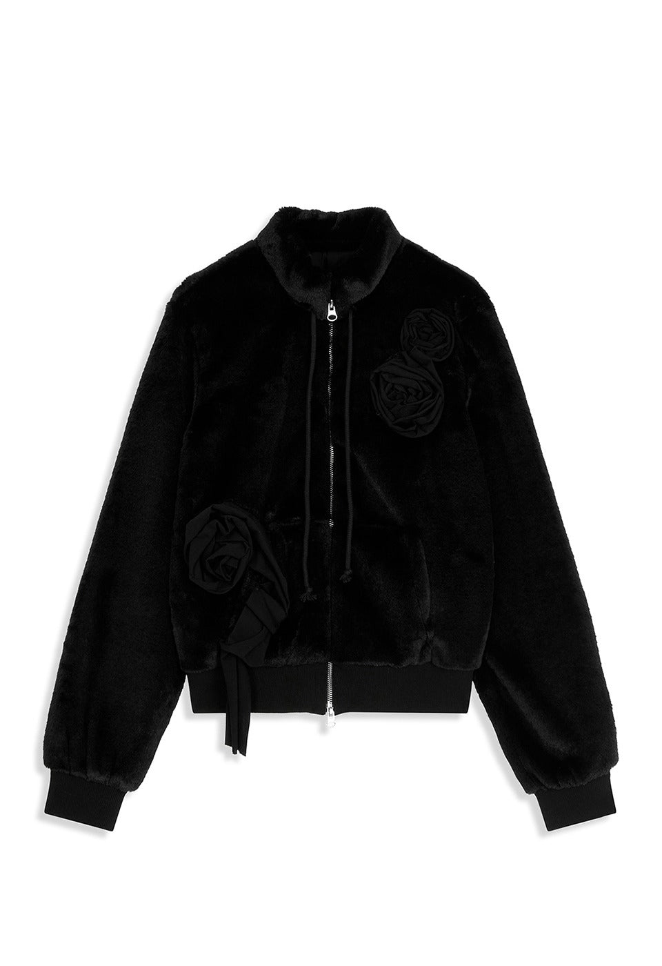 Woven Fleece Appliqué Zipup Jacket