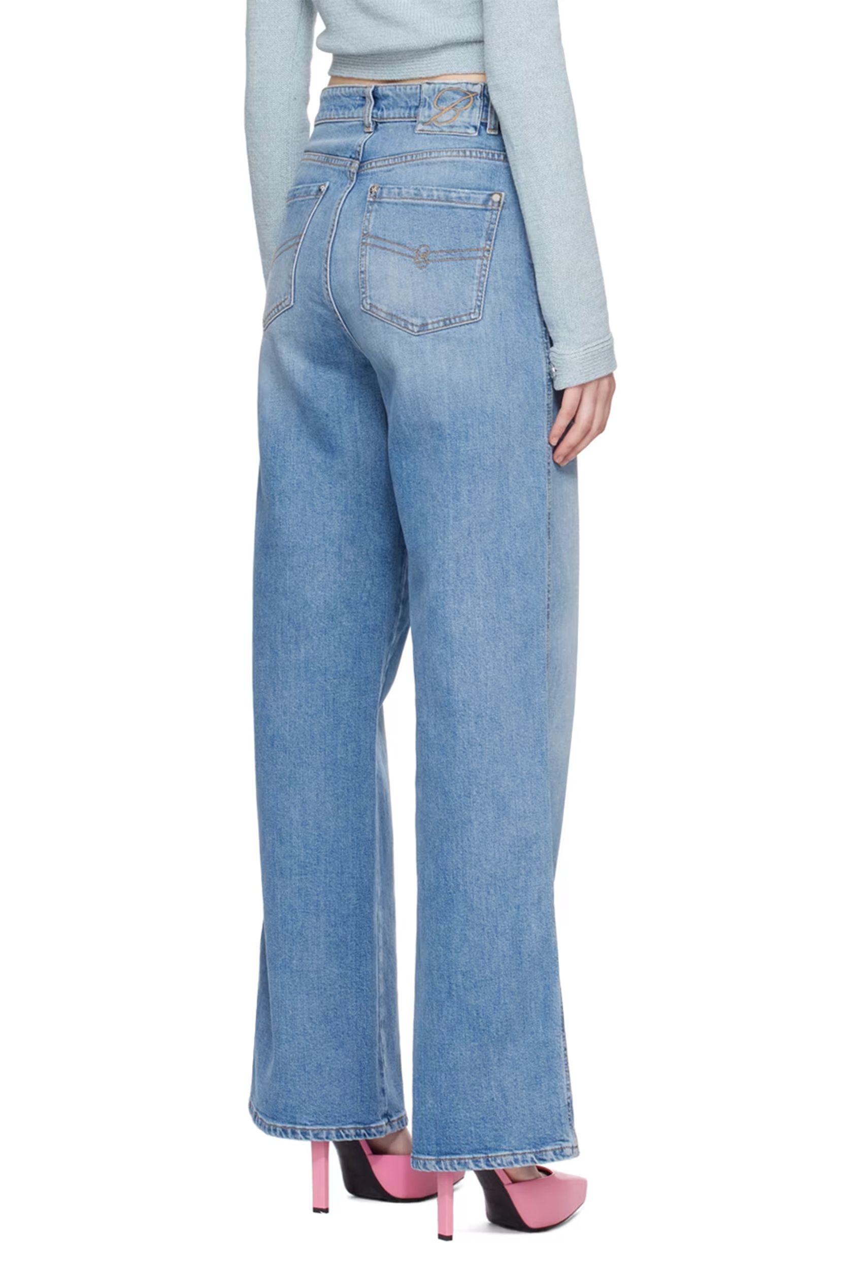 BLEACH-WASH BOYFRIEND JEANS