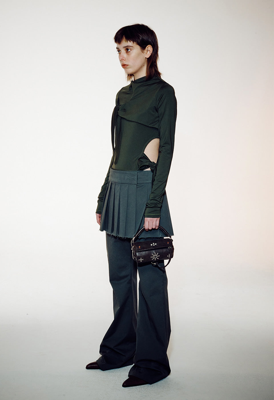 PLEATED LAYERED SKIRT