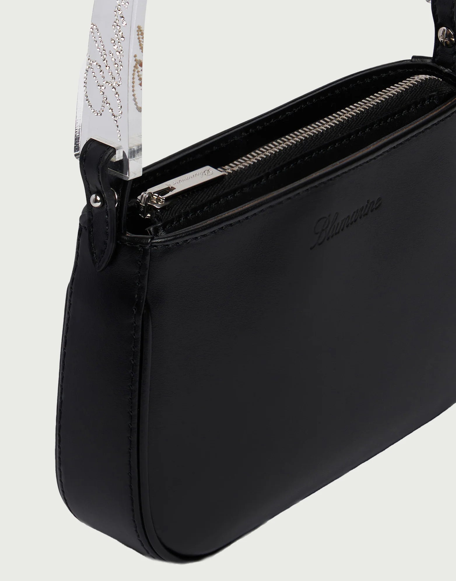 NAPA LEATHER BAG WITH A BRANDED HANDLE IN PLEXI