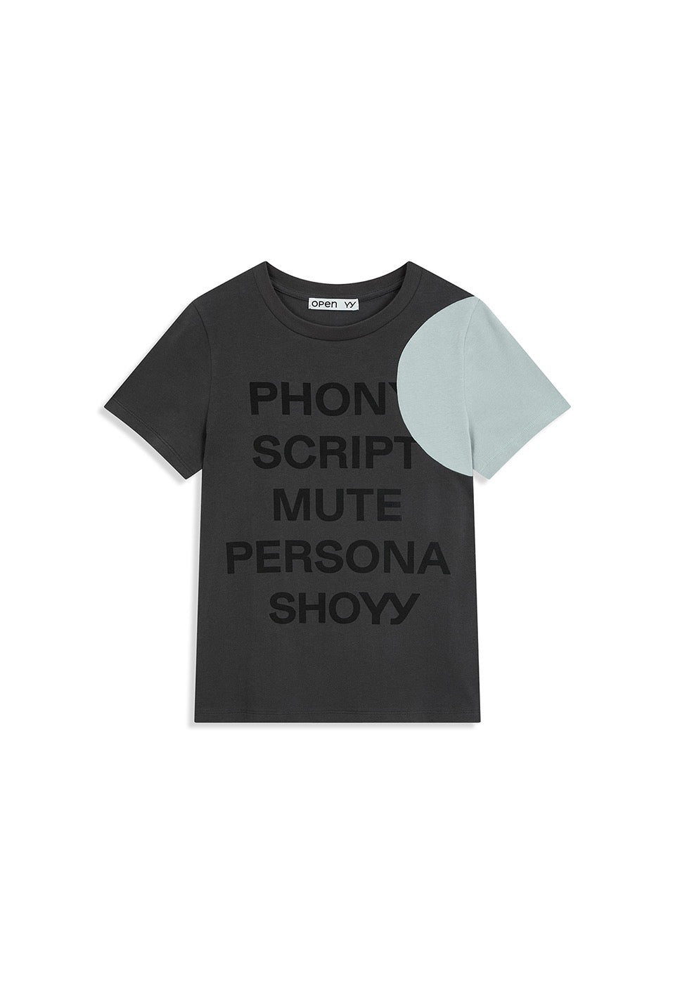 YY DOT TYPO TEE CHARCOAL