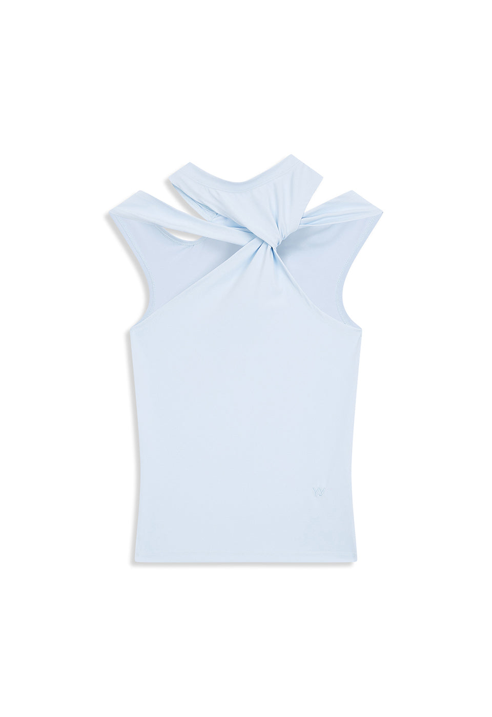 TWISTED CUT-OUT TOP SKY BLU