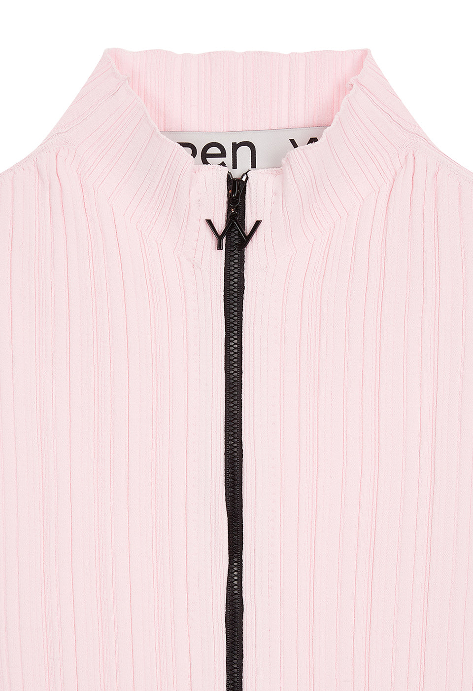 PLEATED ZIP KNIT VEST PINK