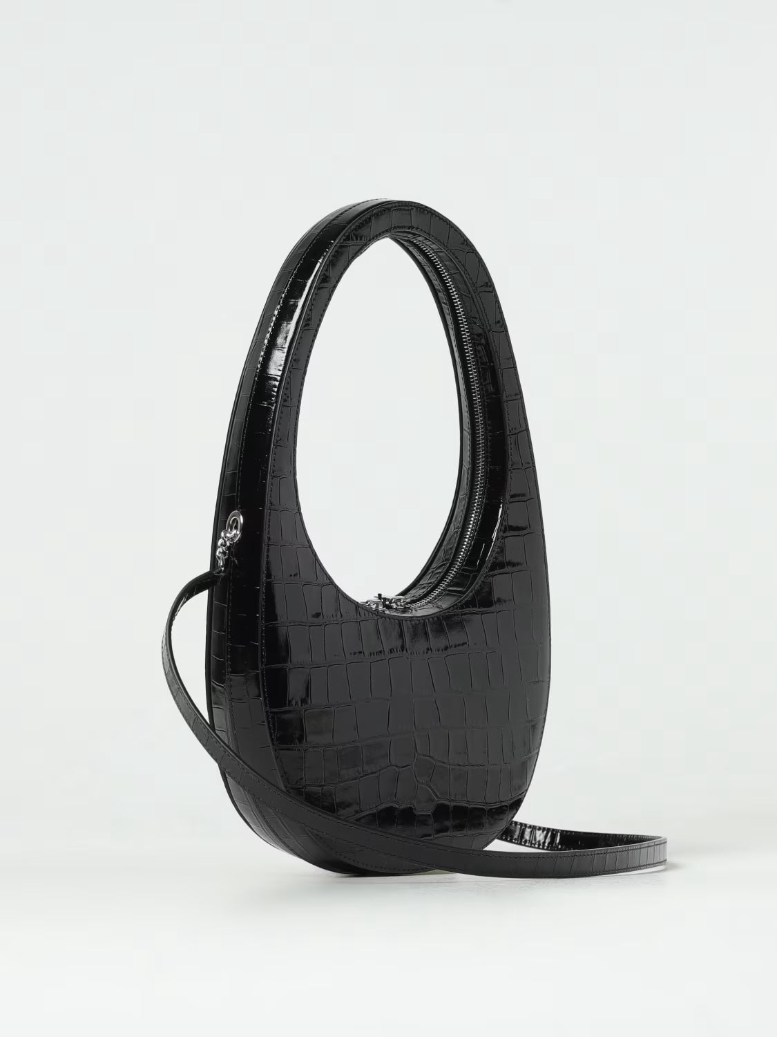 Black Croco Swipe Bag