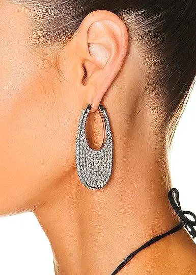 Large Swipe Earrings Crystal-Embellished