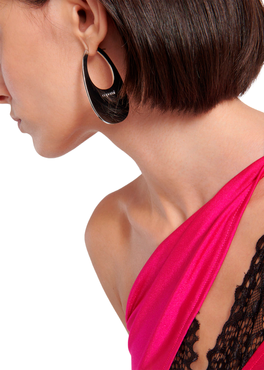 Large Swipe Earrings Silver