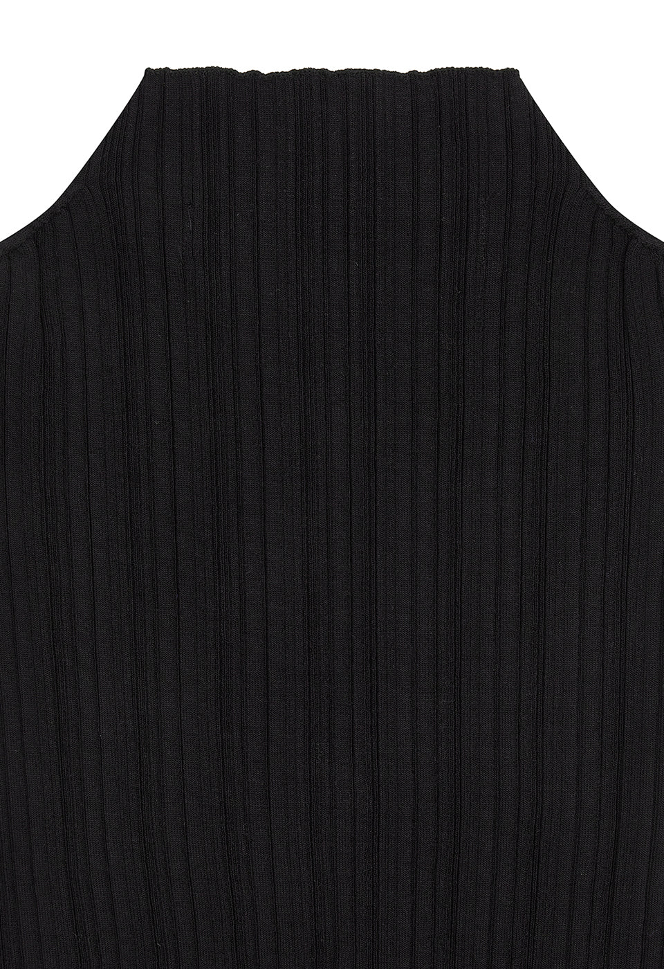 PLEATED ZIP KNIT VEST BLACK