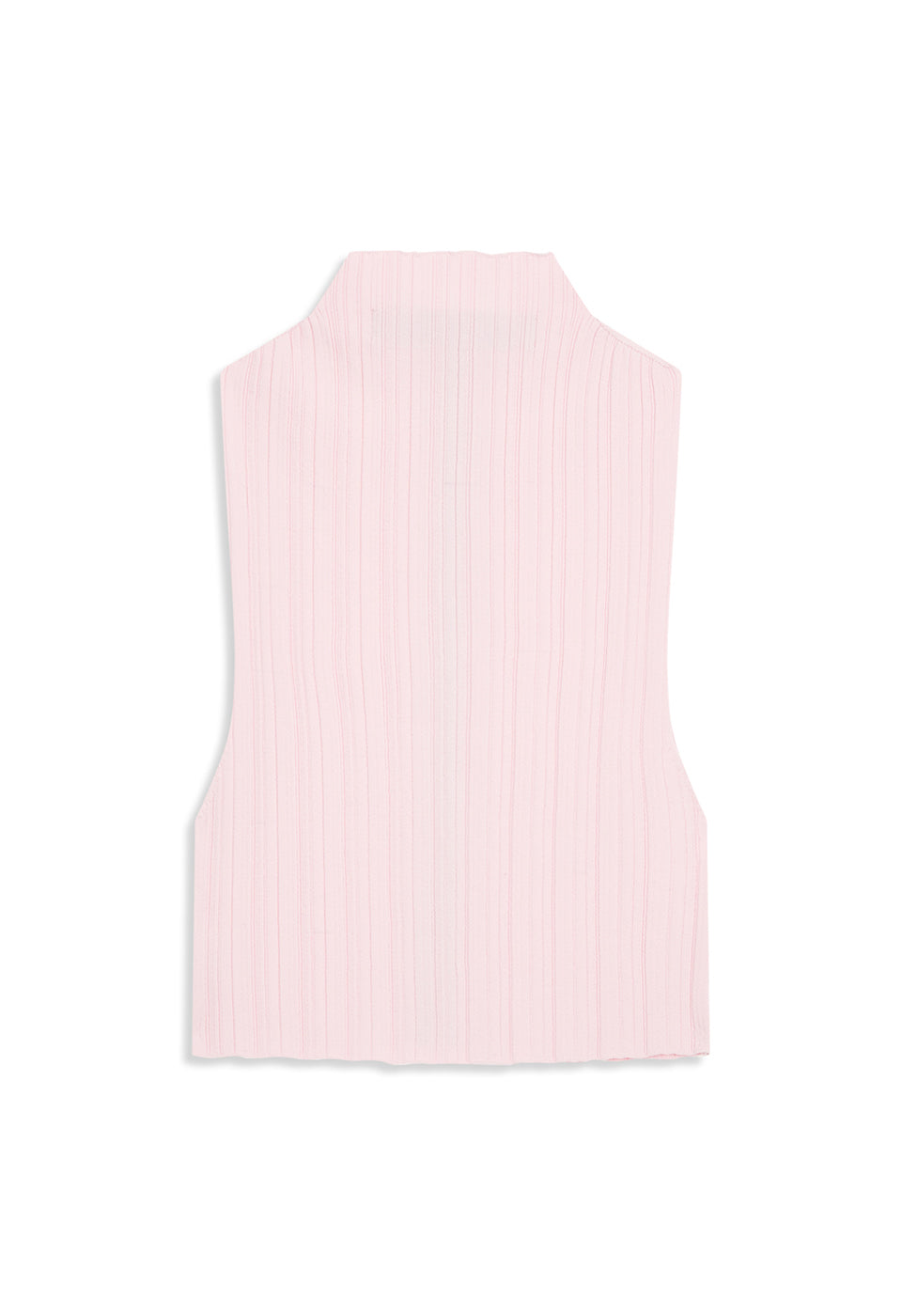 PLEATED ZIP KNIT VEST PINK