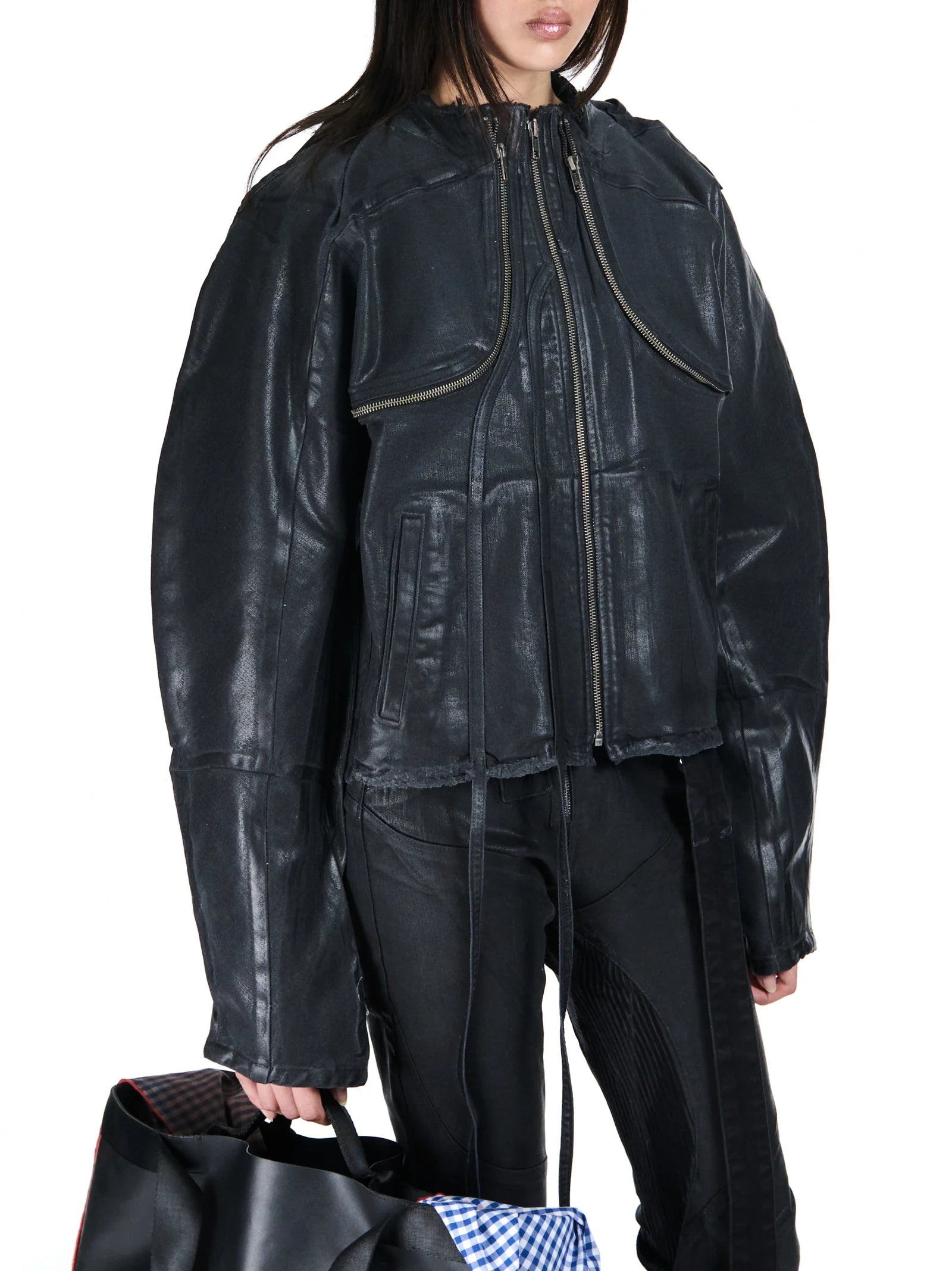 Glazed Denim Zip Jacket