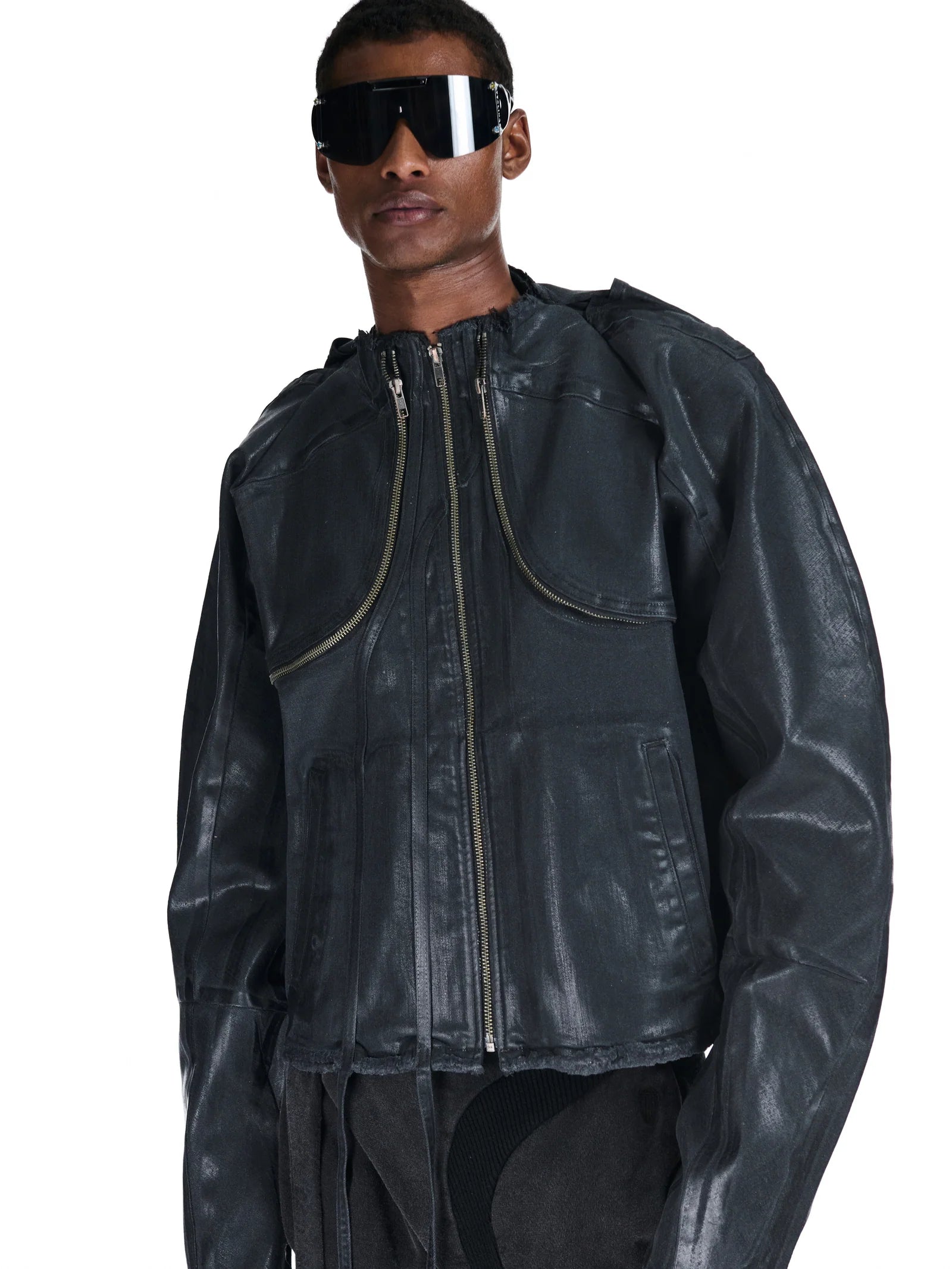 Glazed Denim Zip Jacket