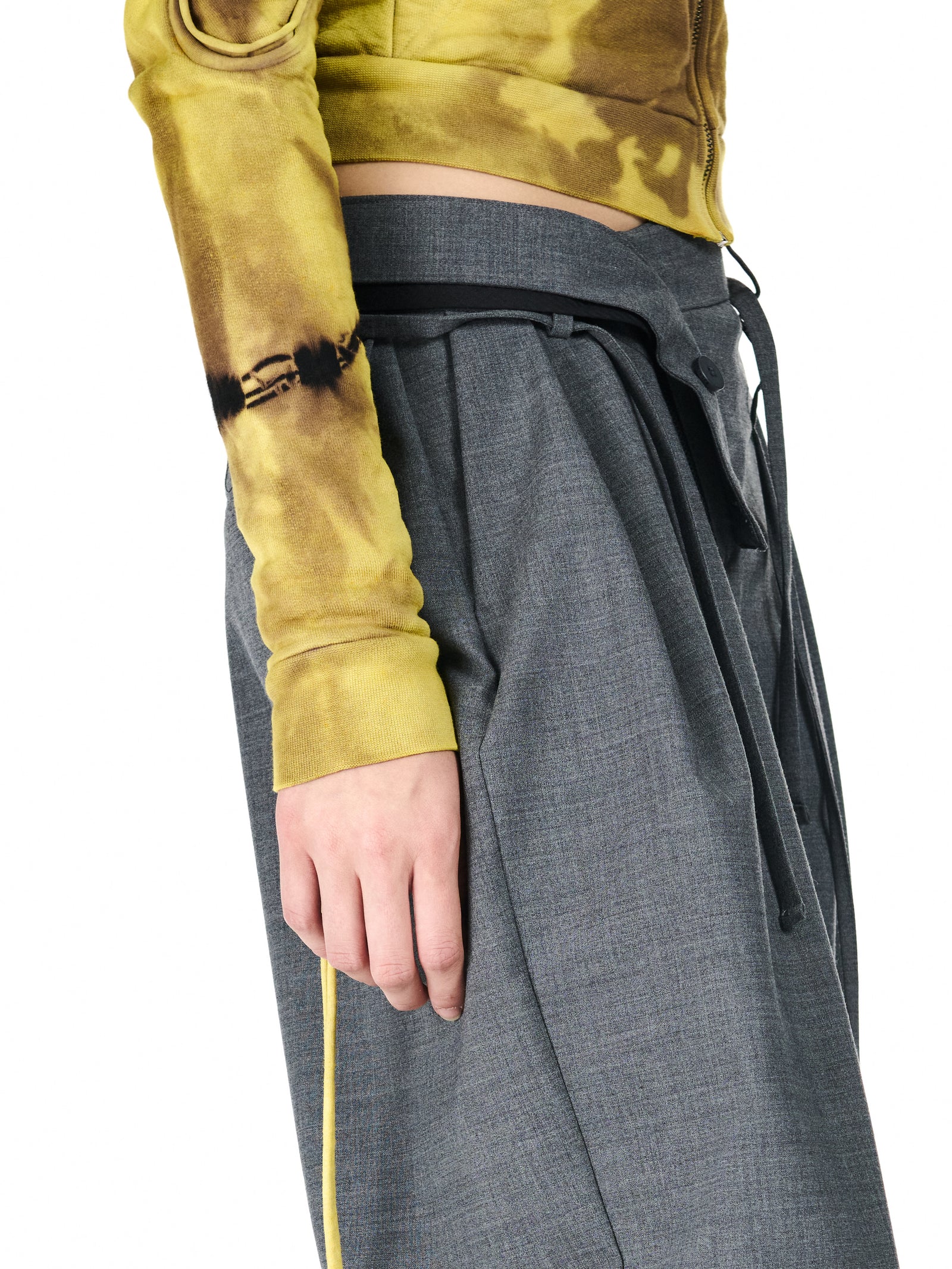 Ottolinger baggy tailored suit trousers with straps grey