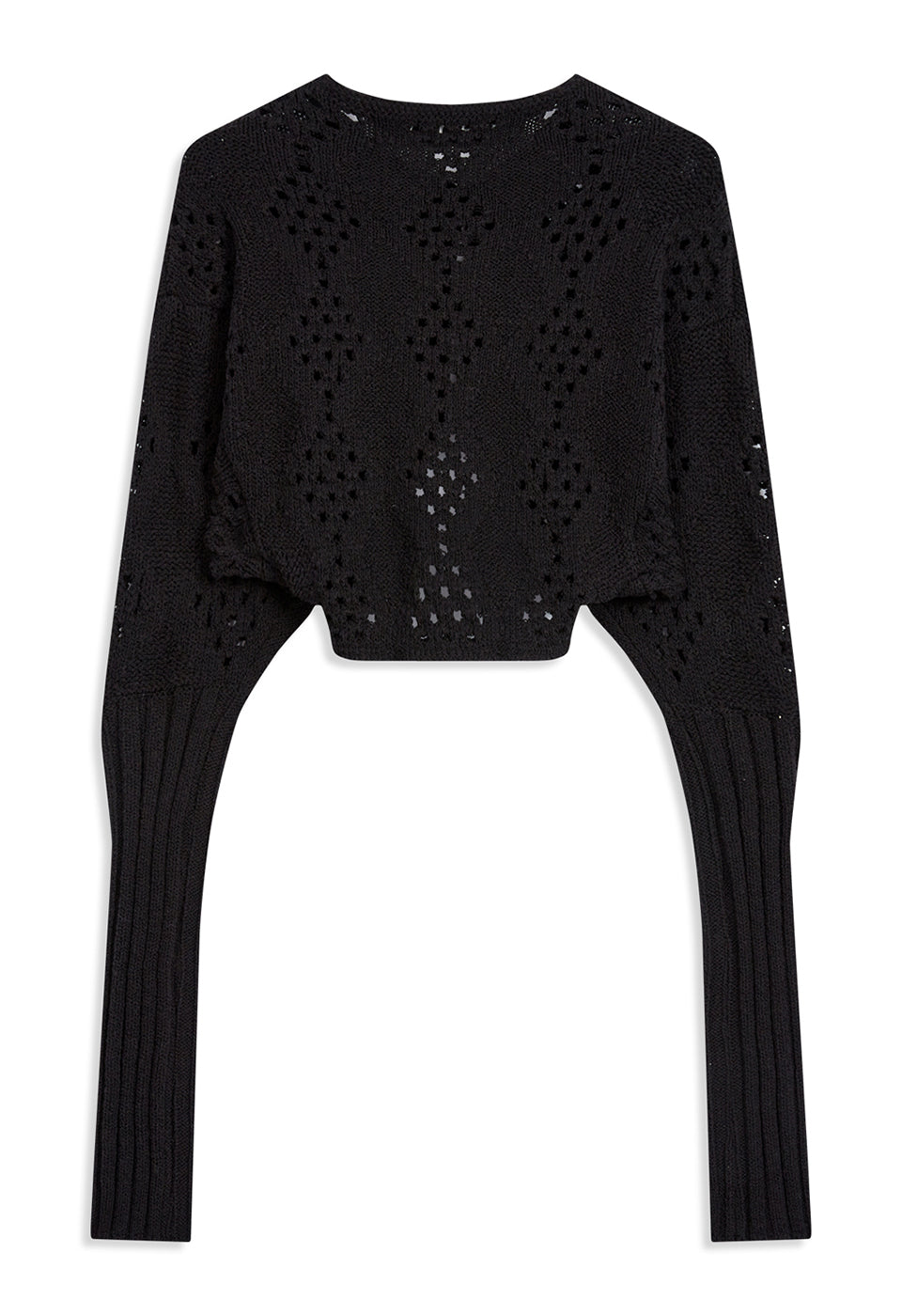 ARGYLE POINTELLE KNIT BOLERO