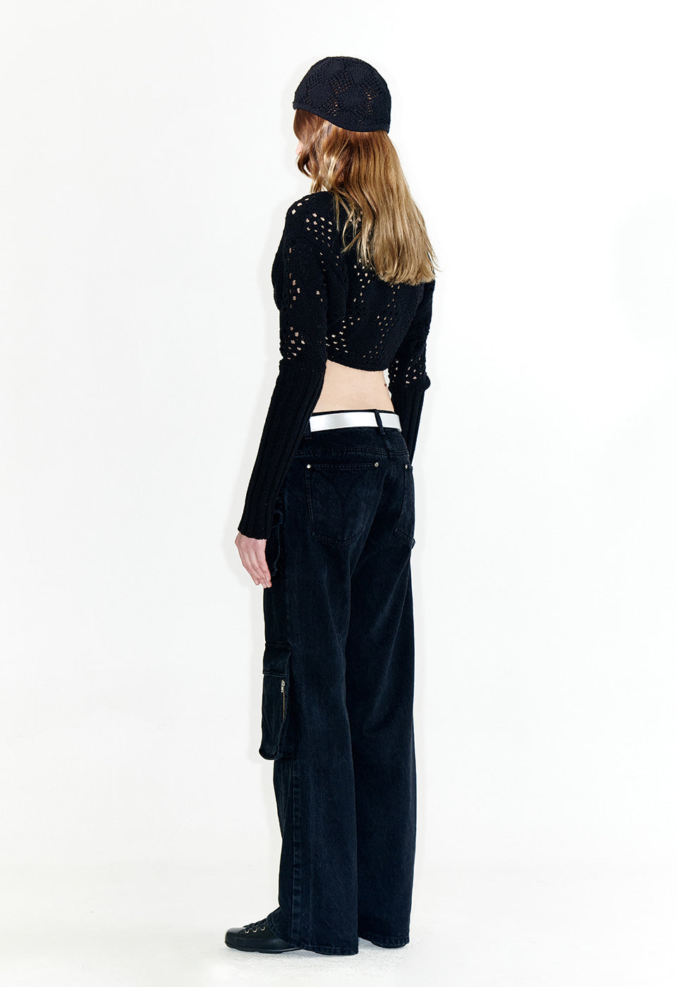 ARGYLE POINTELLE KNIT BOLERO