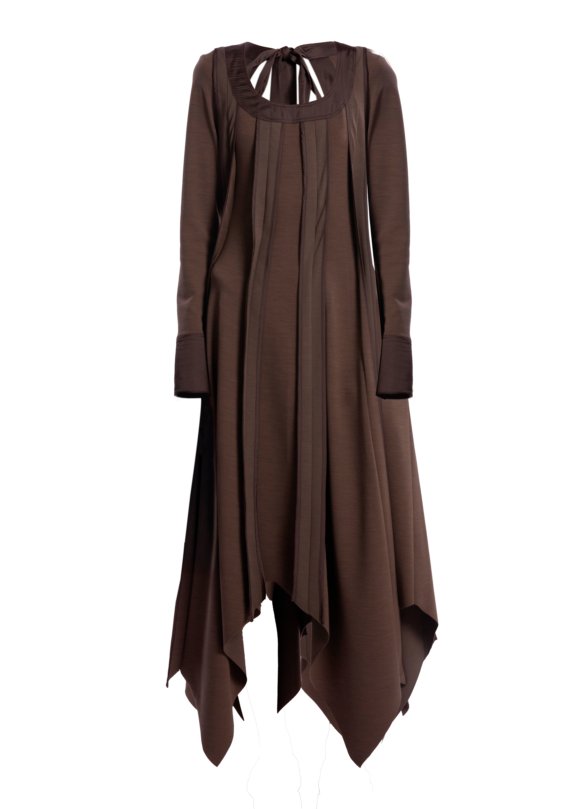 Brown layered Zomer dress for modern wedding guest dressing