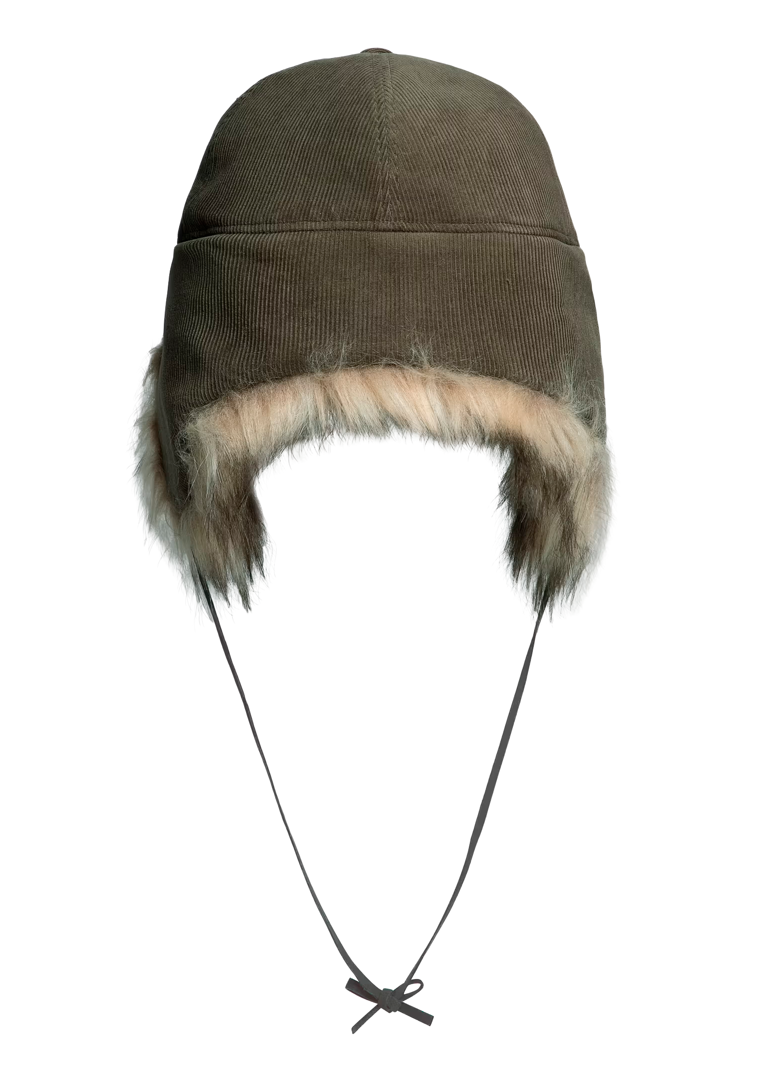 Faux Fur Corduroy Earflap Cap